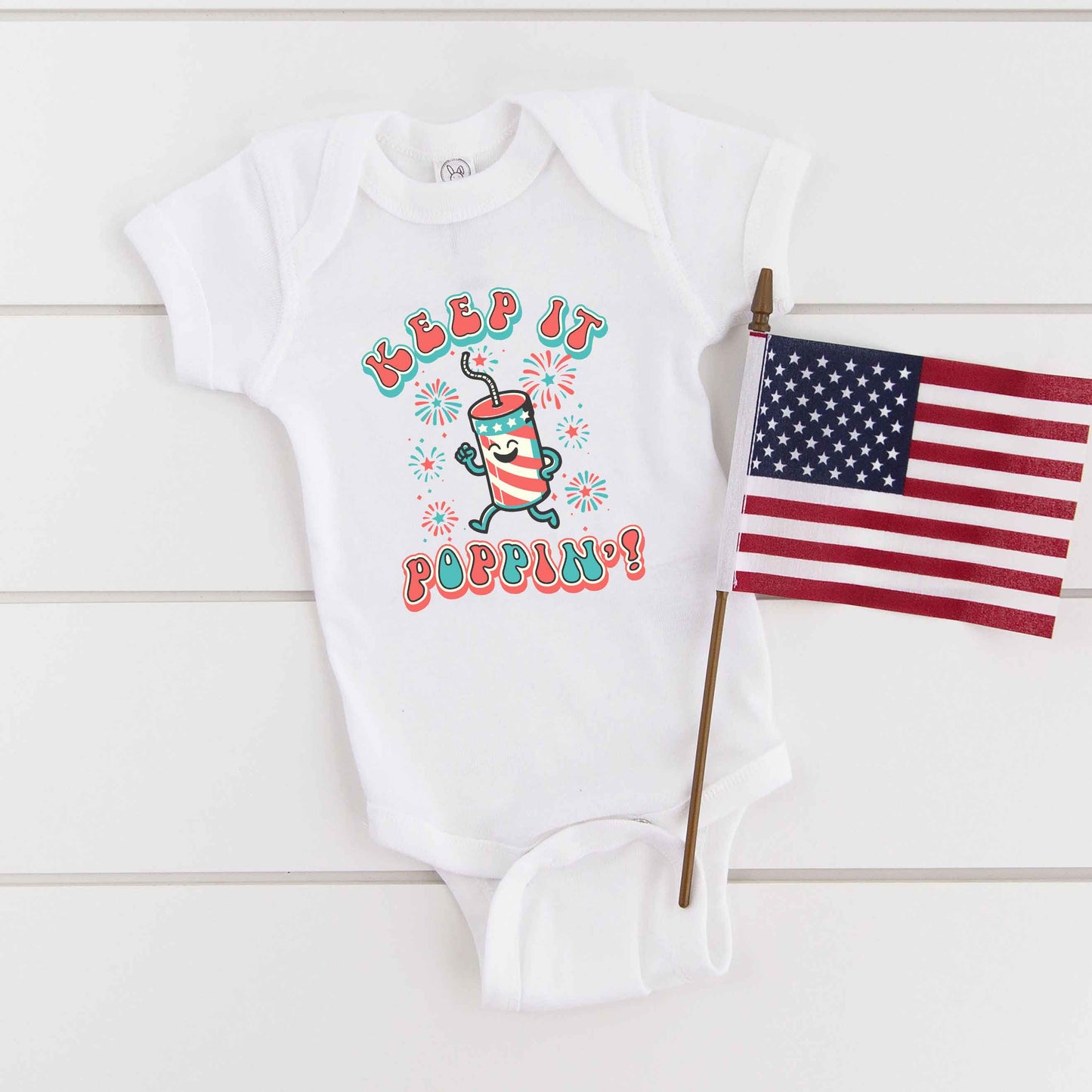 Keep It Poppin' Firework | Baby Graphic Short Sleeve Onesie