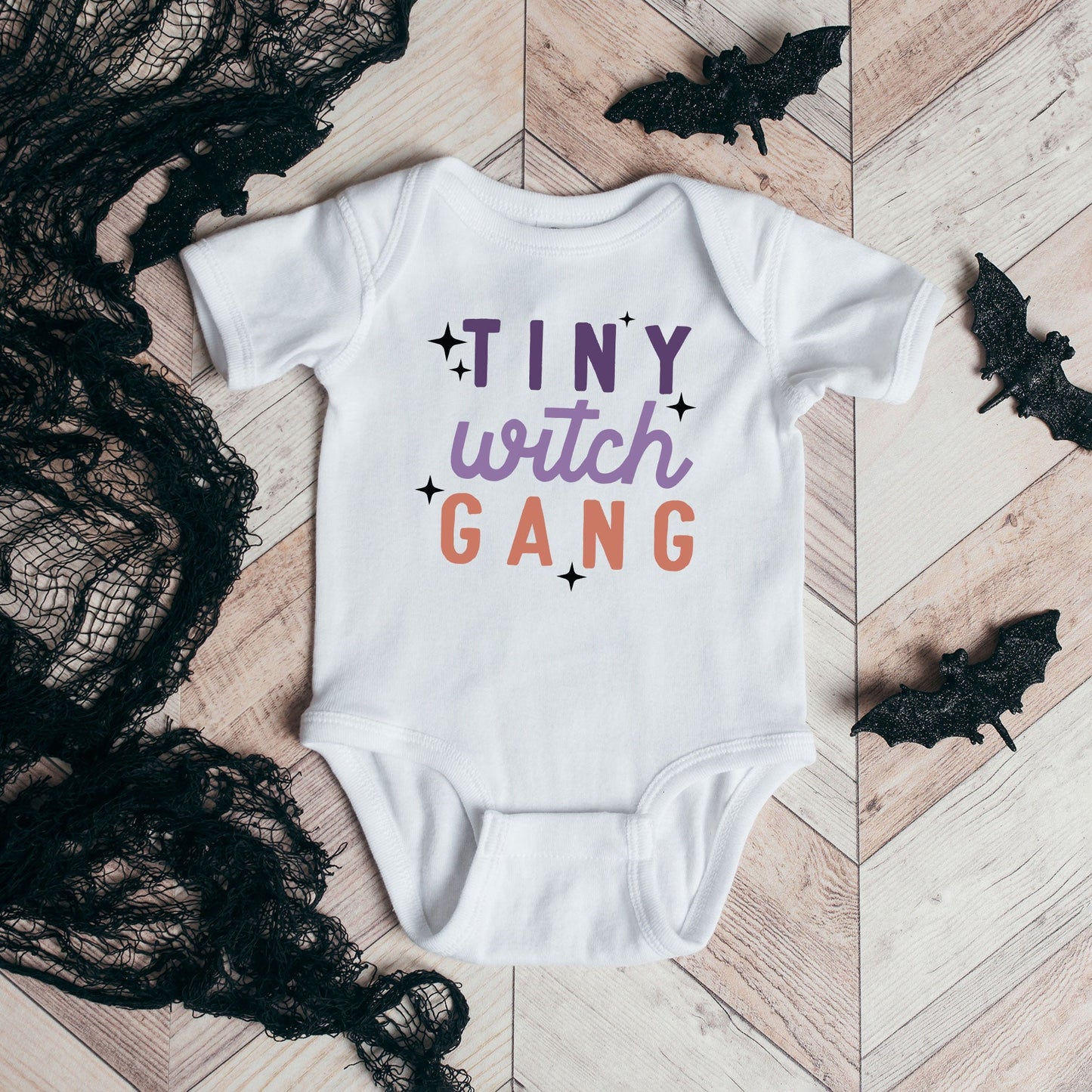 Tiny Witch Gang | Baby Graphic Short Sleeve Onesie