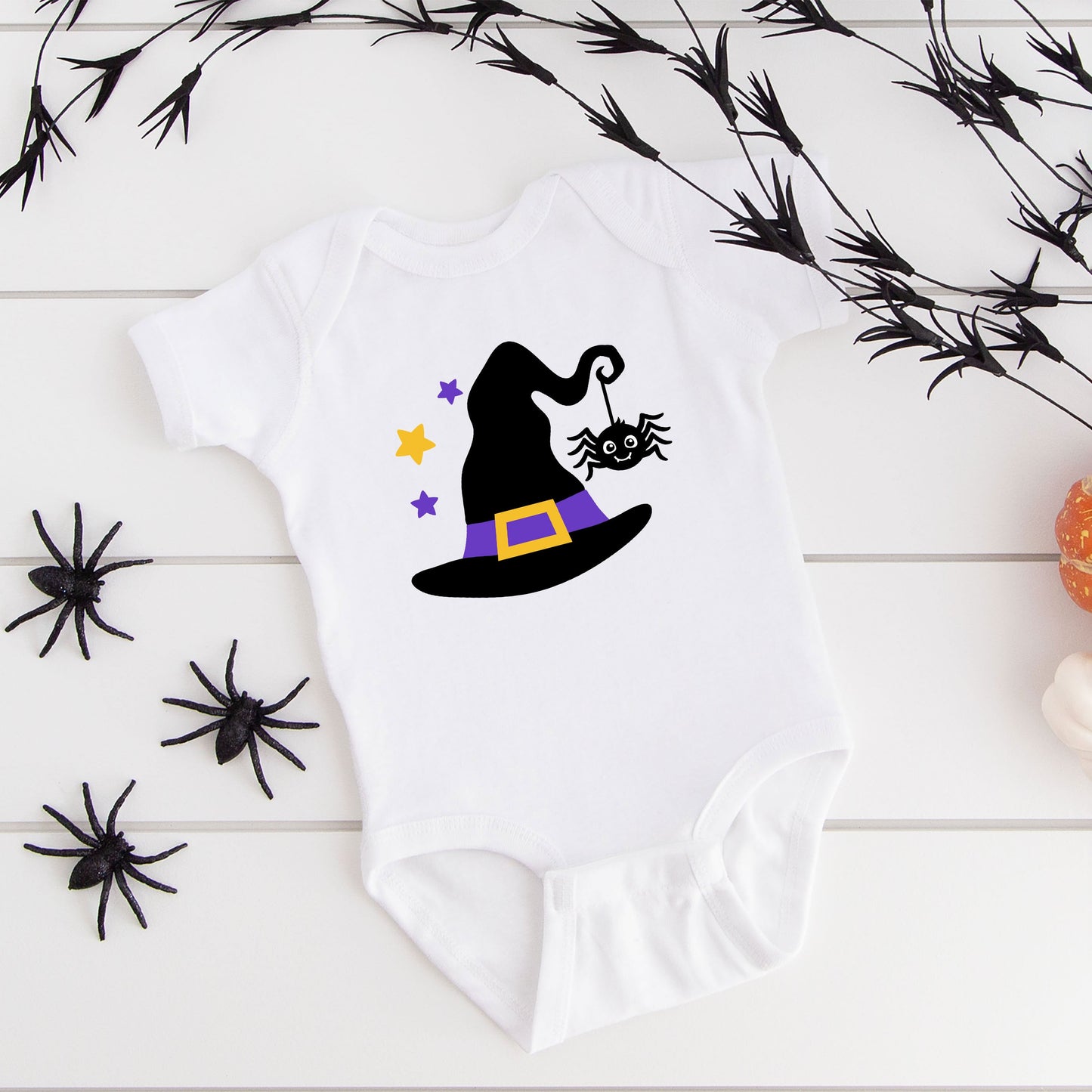Witch And Spider | Baby Graphic Short Sleeve Onesie