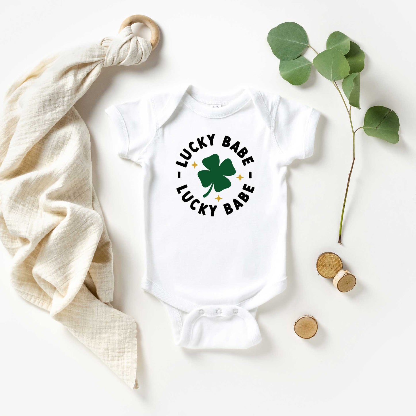 Lucky Babe | Baby Graphic Short Sleeve Onesie