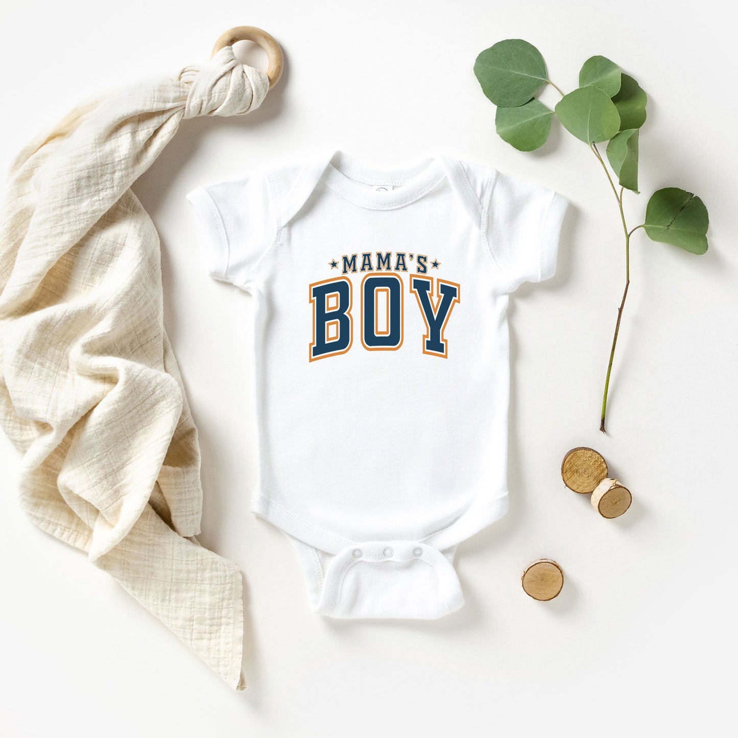 Mama's Boy Stars | Baby Graphic Short Sleeve Onesie