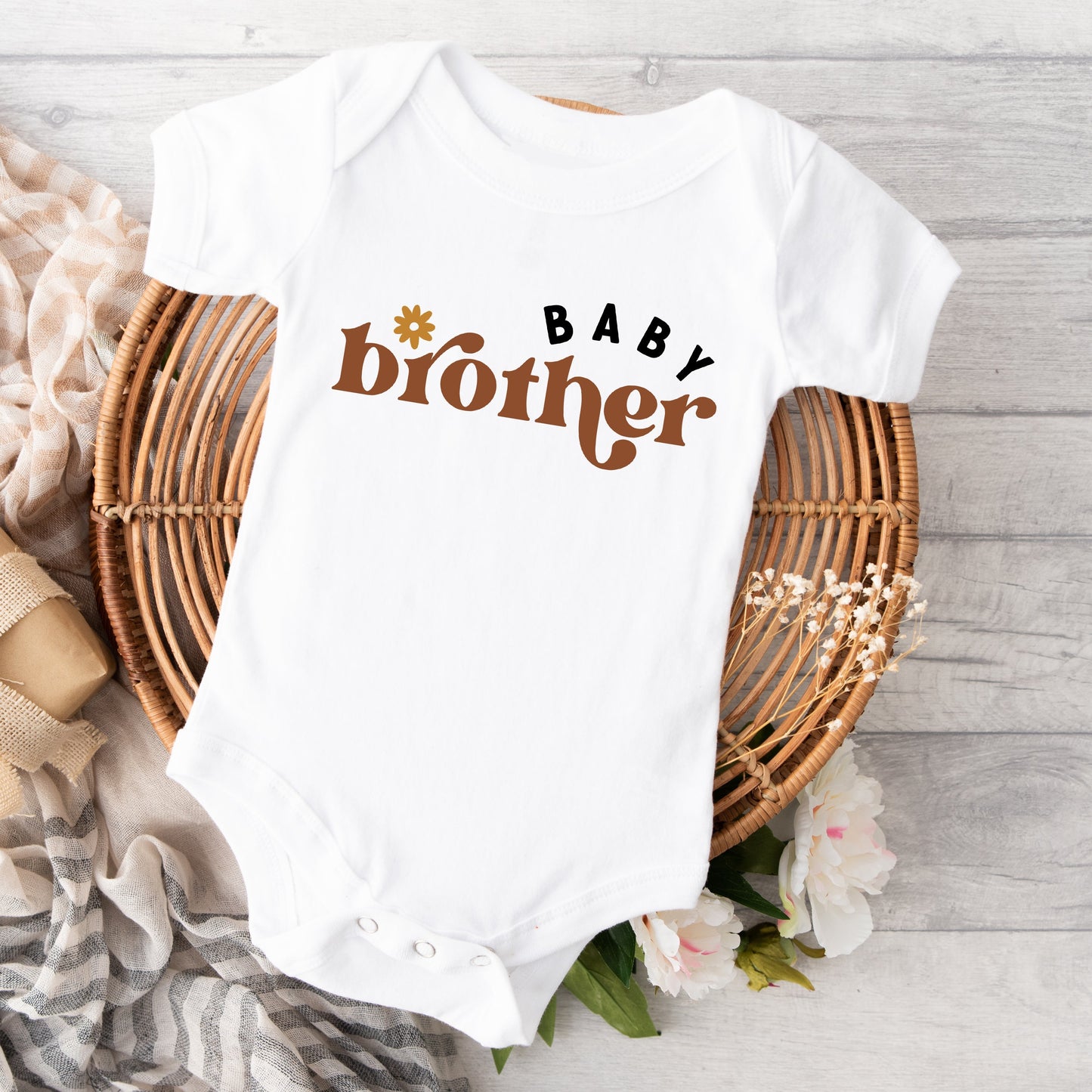 Boho Baby Brother | Baby Graphic Short Sleeve Onesie