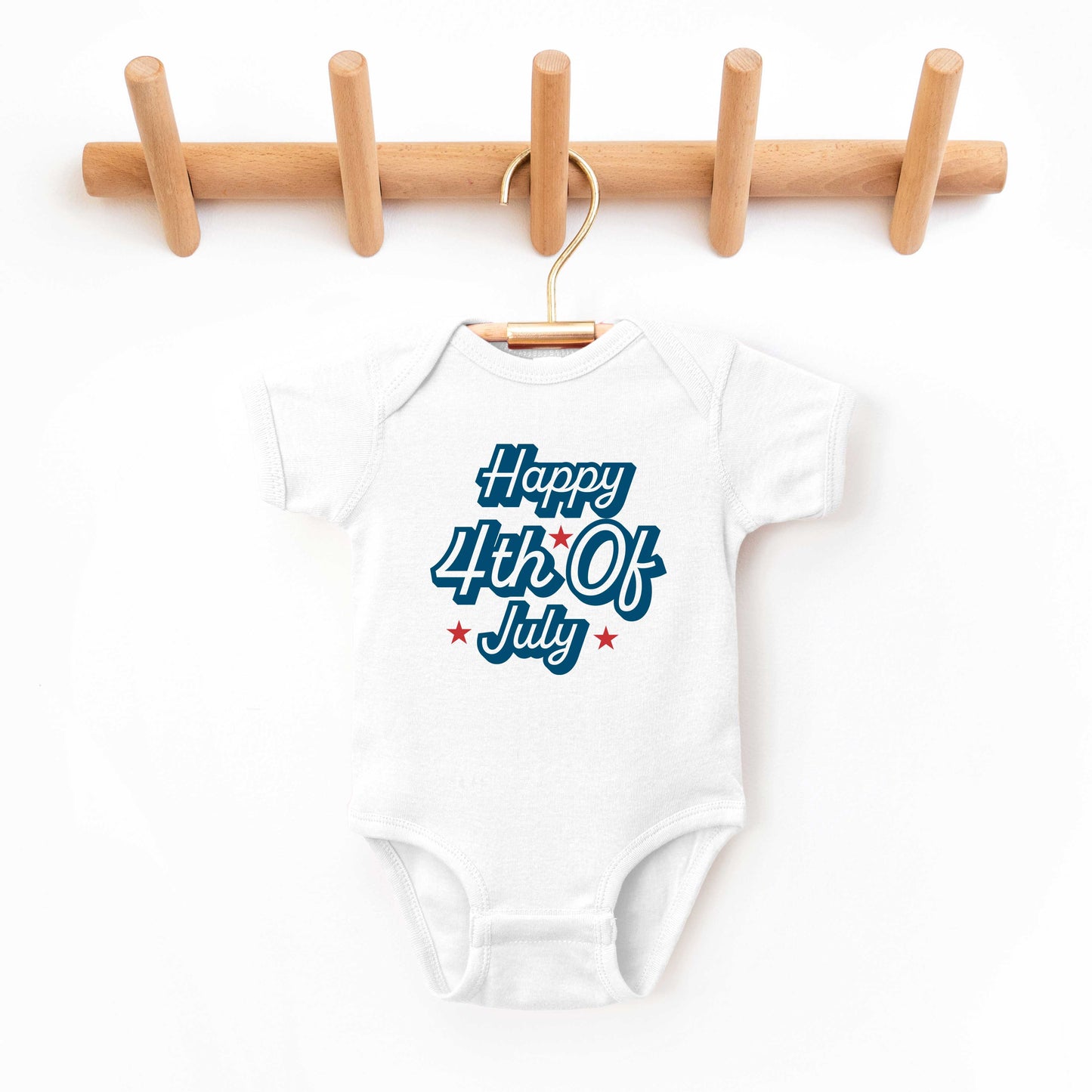 Happy 4th of July Stars | Baby Graphic Short Sleeve Onesie
