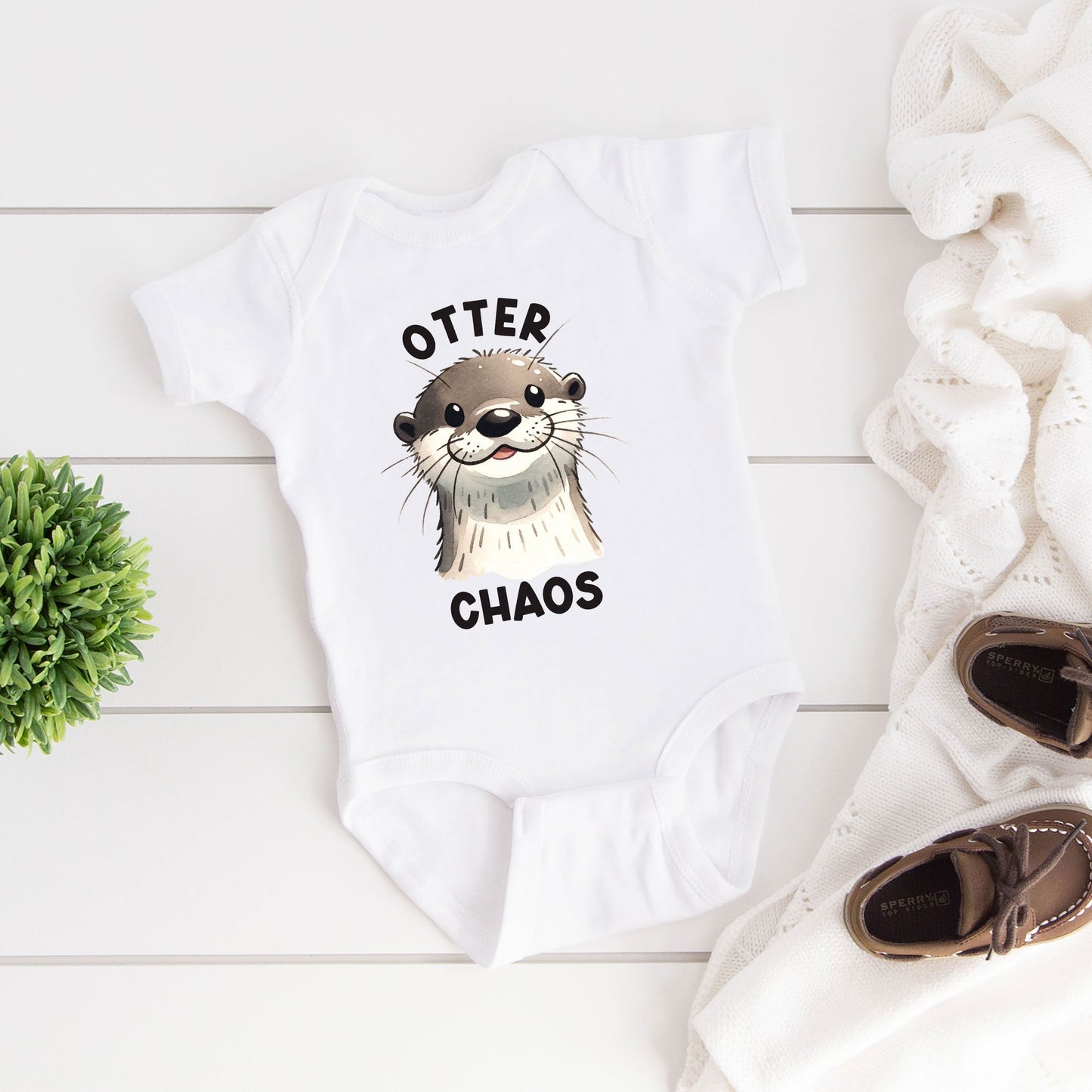 Otter Chaos | Baby Graphic Short Sleeve Onesie