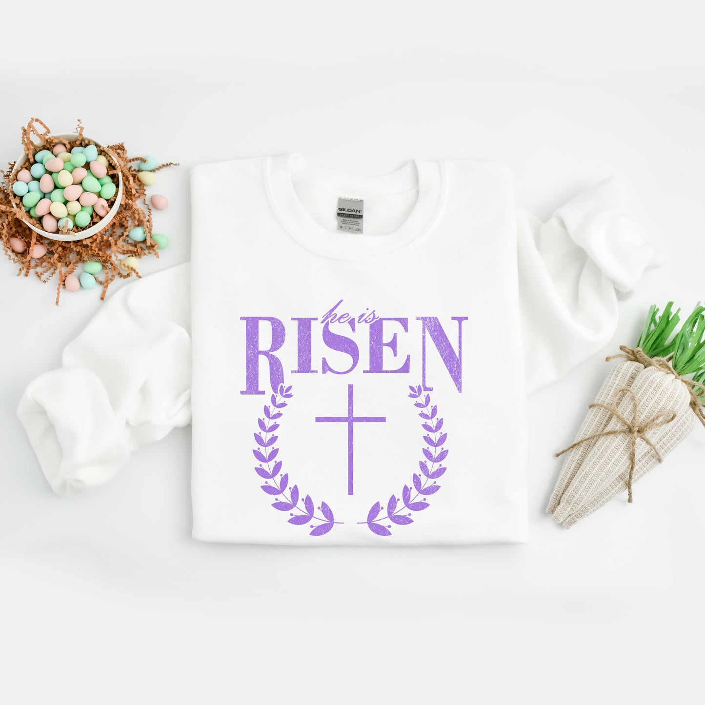 He Is Risen Grunge | Sweatshirt