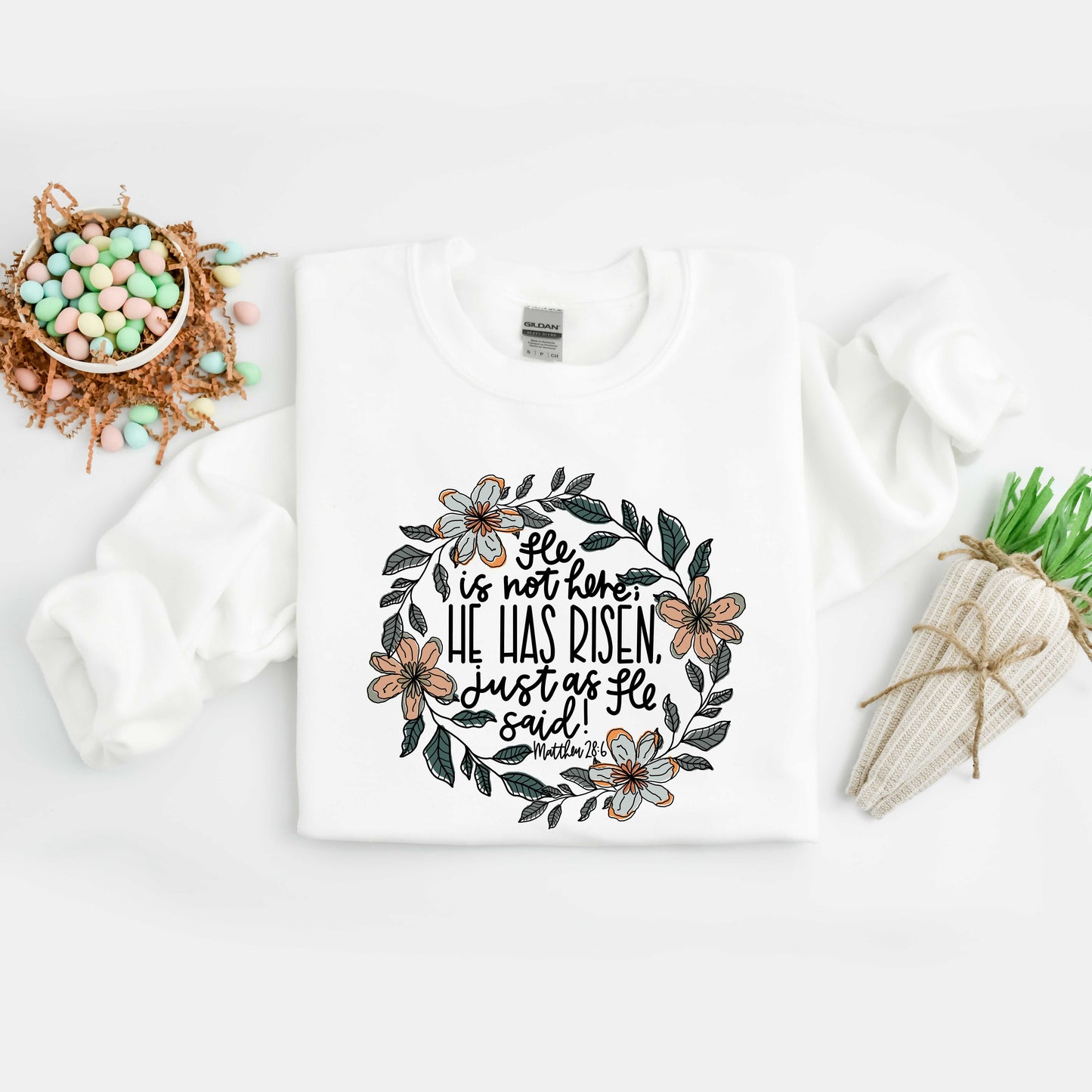 He Has Risen Flowers | Sweatshirt