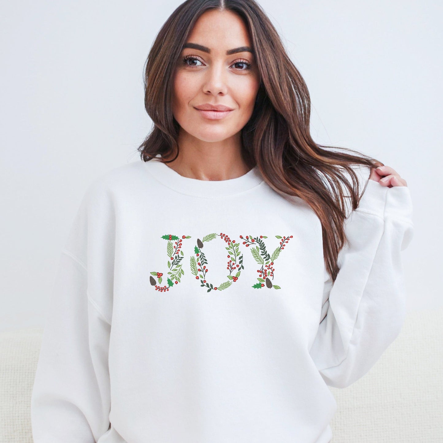 Embroidered Joy Floral | Sweatshirt