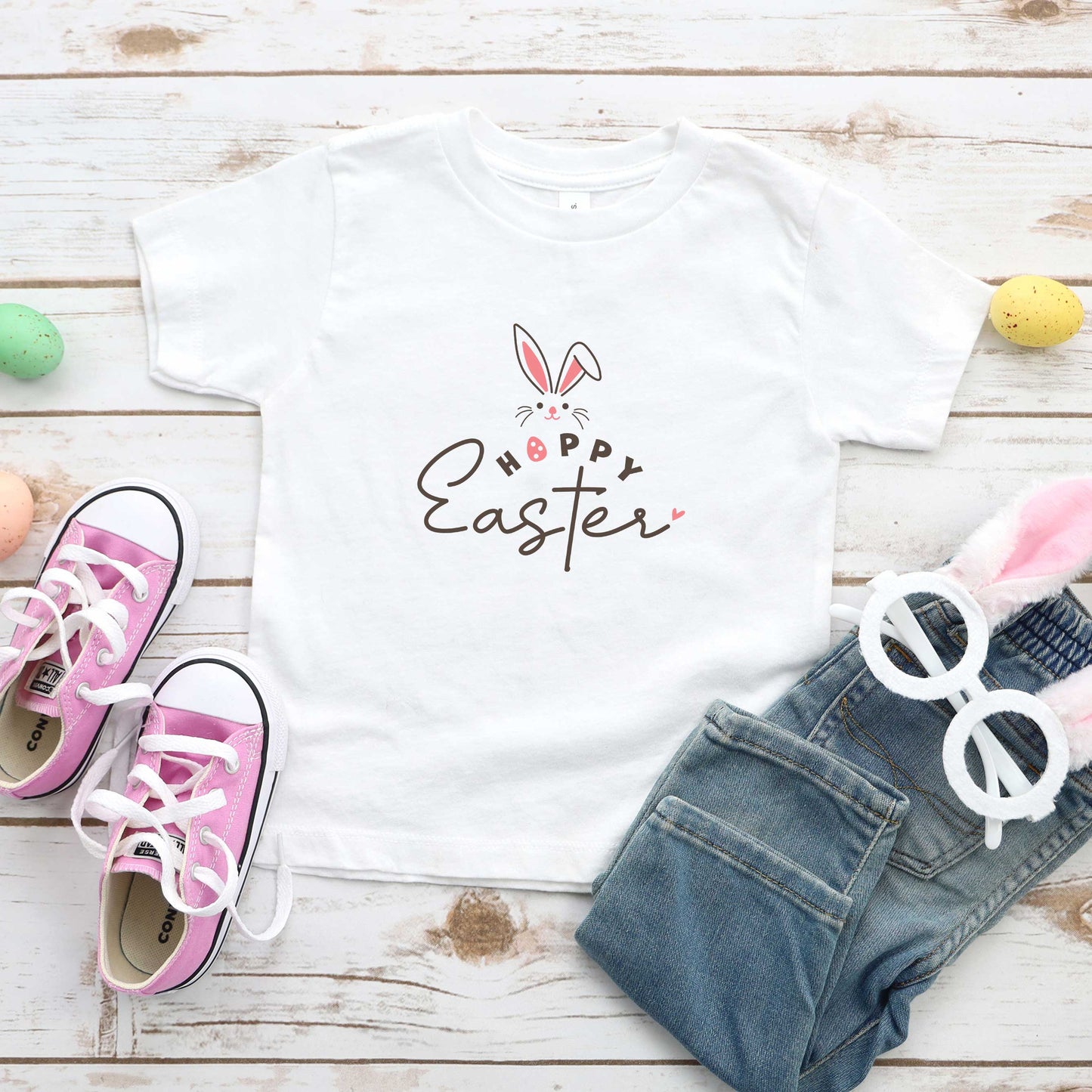Hoppy Easter Bunny Egg | Toddler Short Sleeve Crew Neck