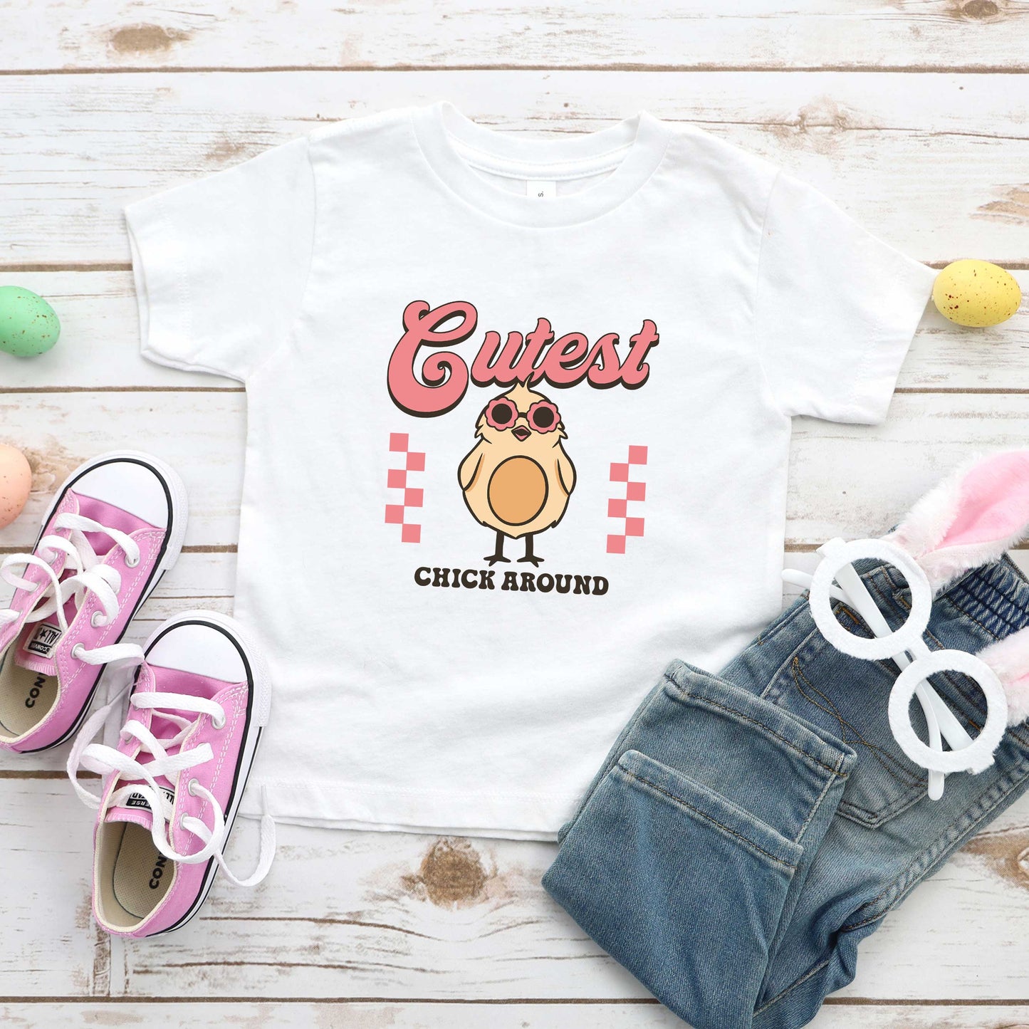Cutest Chick Around | Toddler Short Sleeve Crew Neck