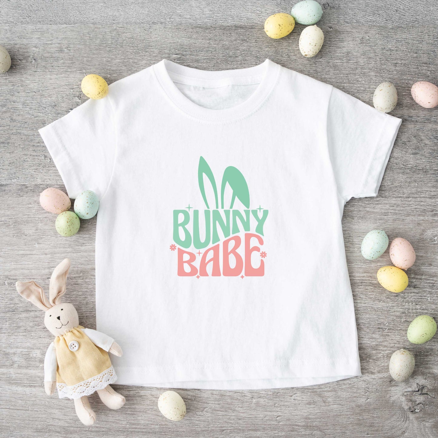 Bunny Babe With Ears | Toddler Short Sleeve Crew Neck