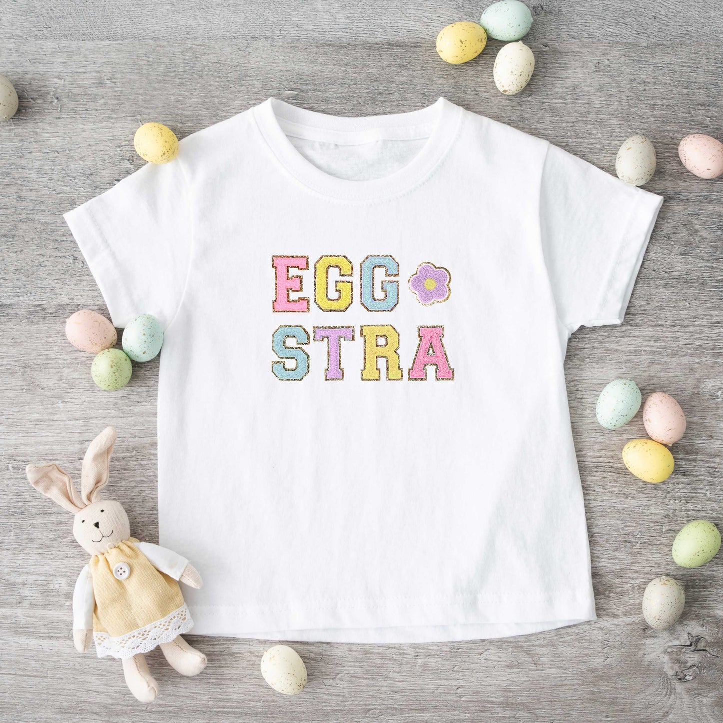 Eggstra Flower | Toddler Short Sleeve Crew Neck