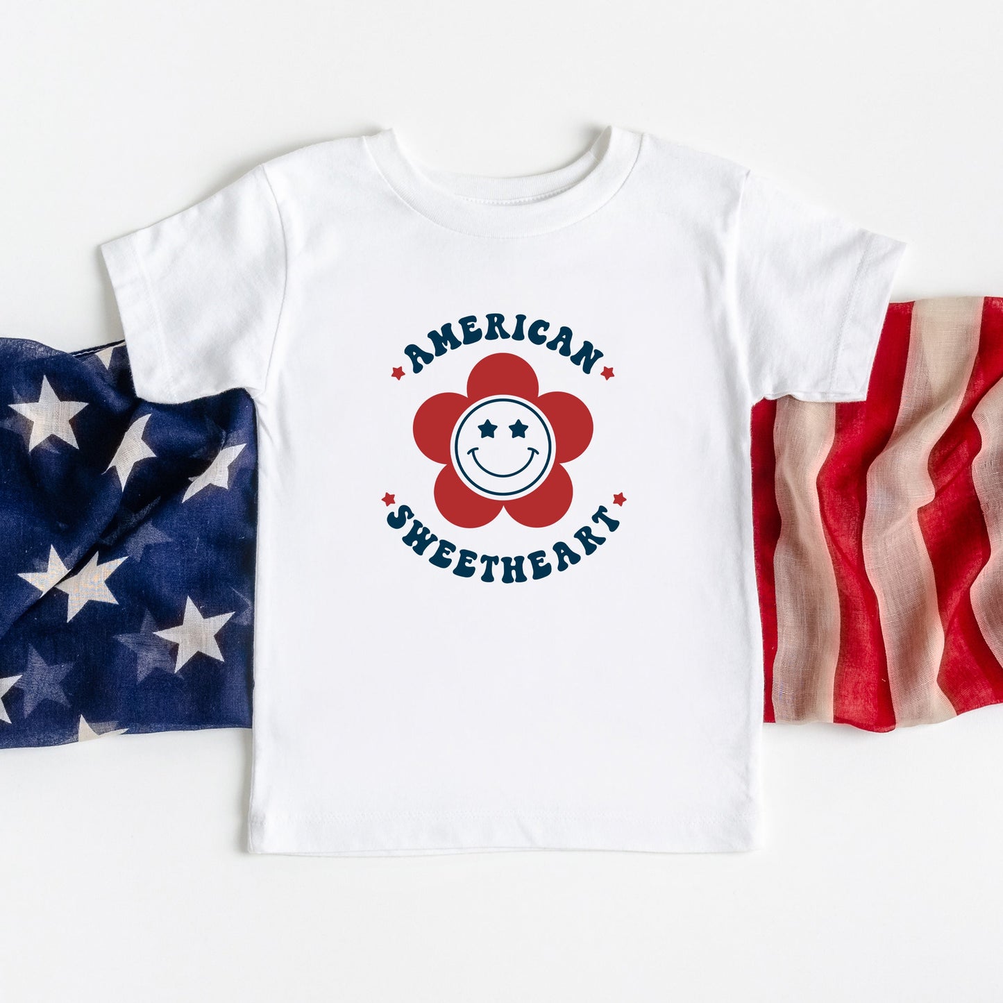 American Sweetheart Flower | Toddler Short Sleeve Crew Neck