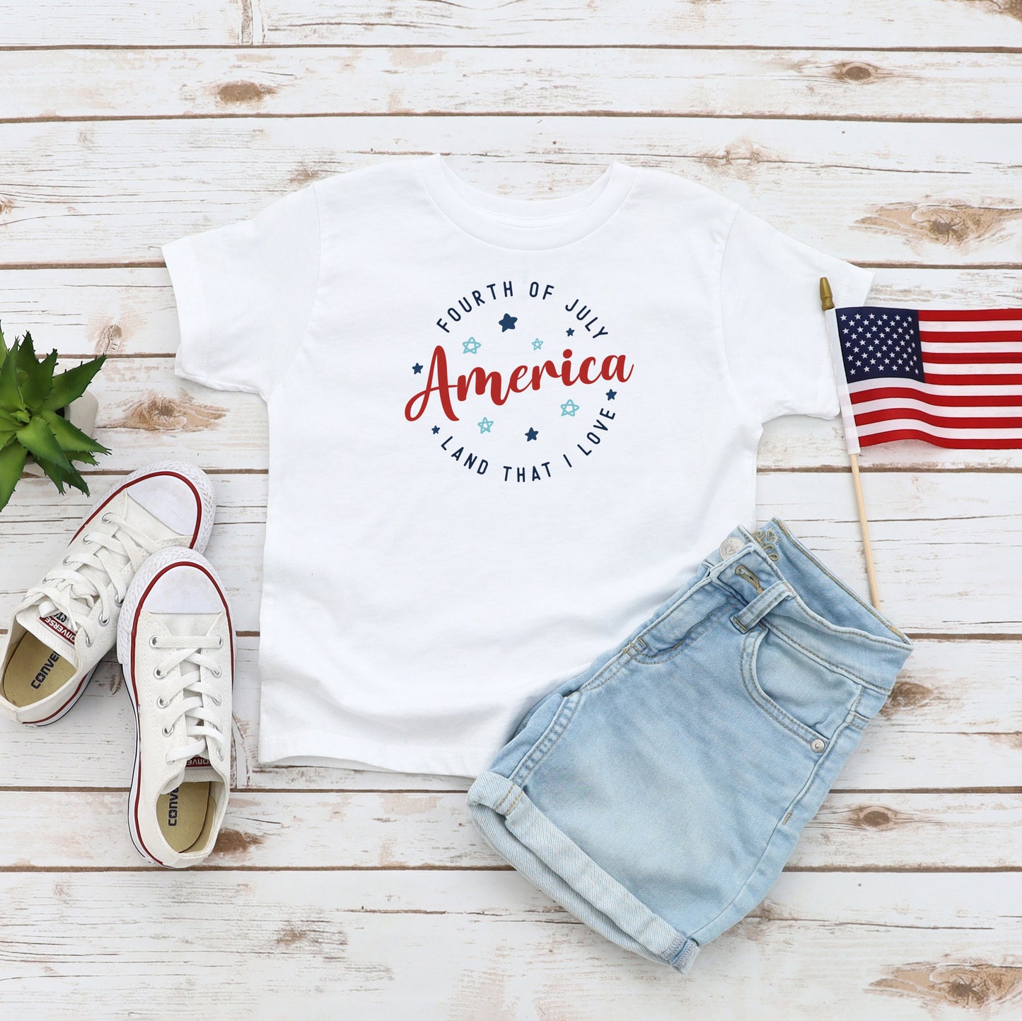 Land That I Love Colorful | Youth Short Sleeve Crew Neck