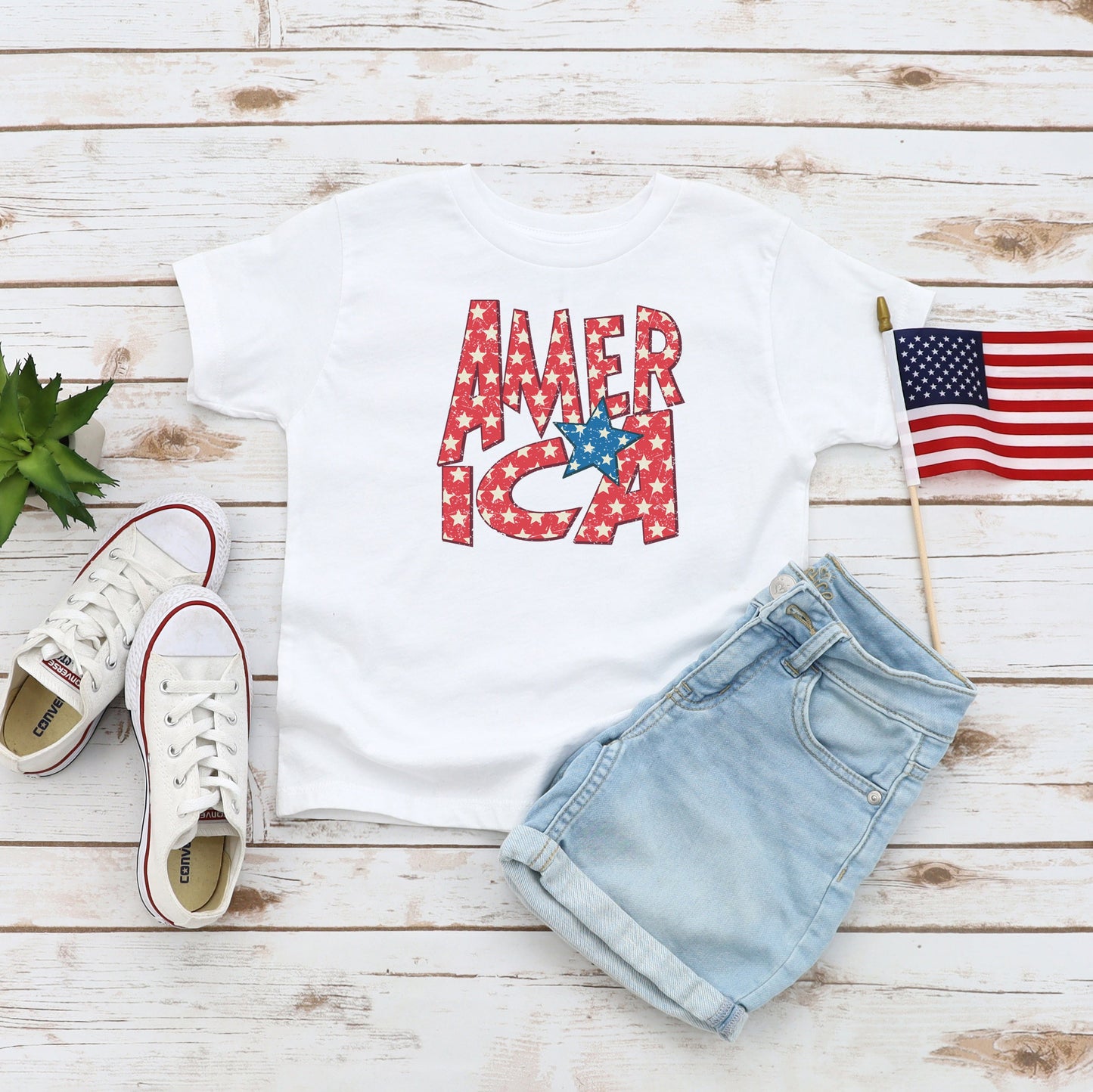 America Bold Stars | Toddler Short Sleeve Crew Neck