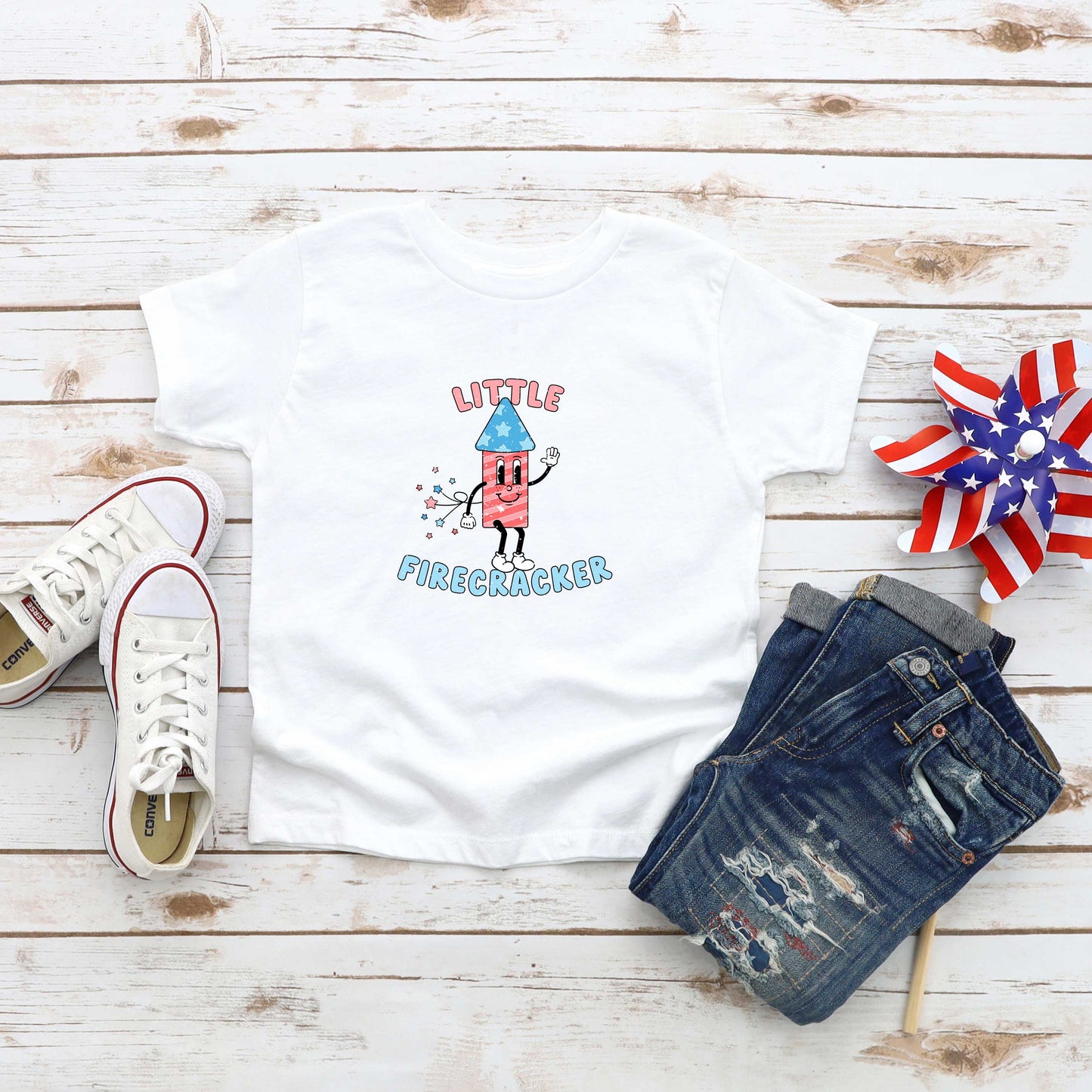 Retro Little Firecracker | Youth Short Sleeve Crew Neck