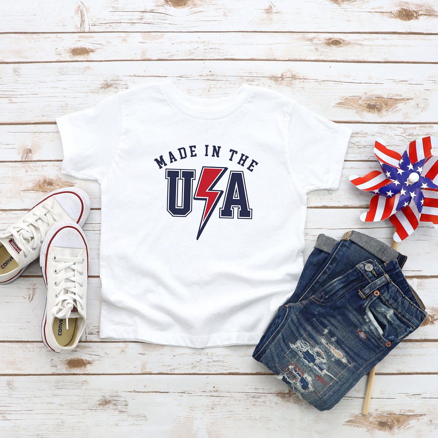 USA Lightning Bolt | Youth Short Sleeve Crew Neck
