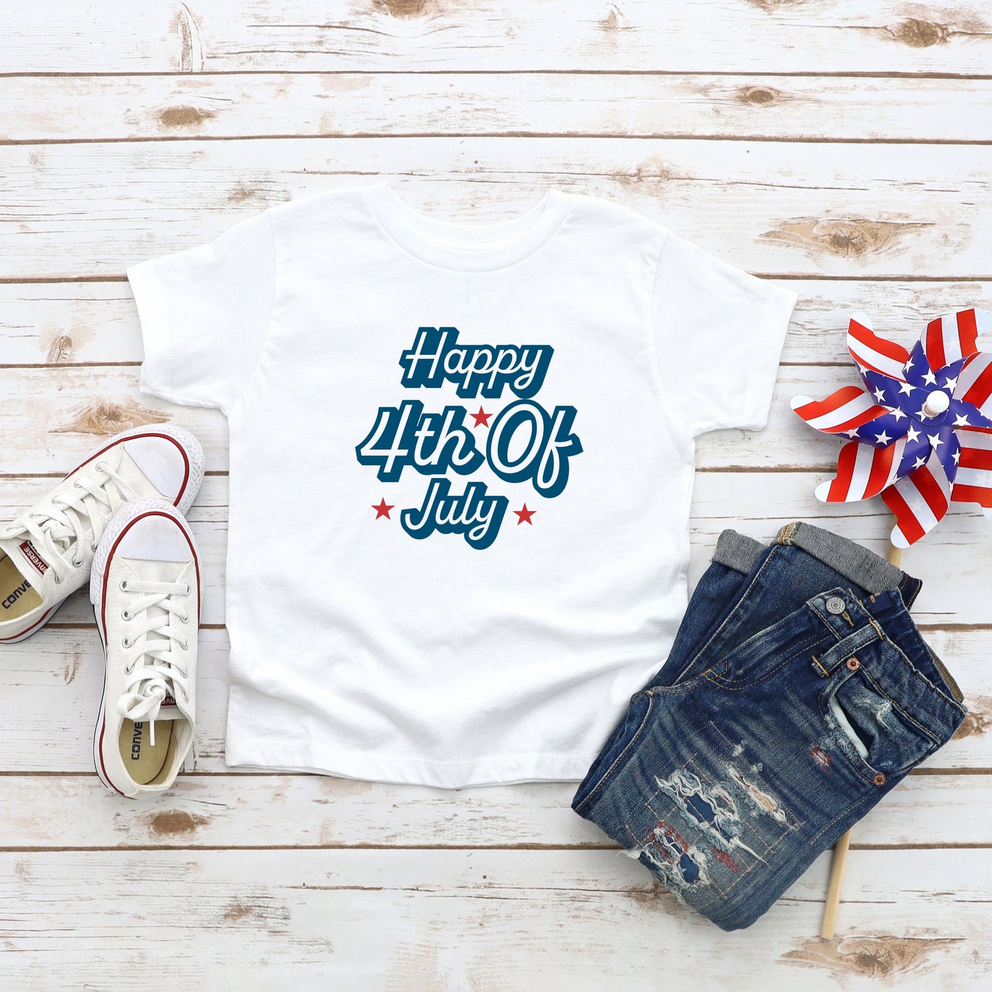 Happy 4th of July Stars | Youth Short Sleeve Crew Neck