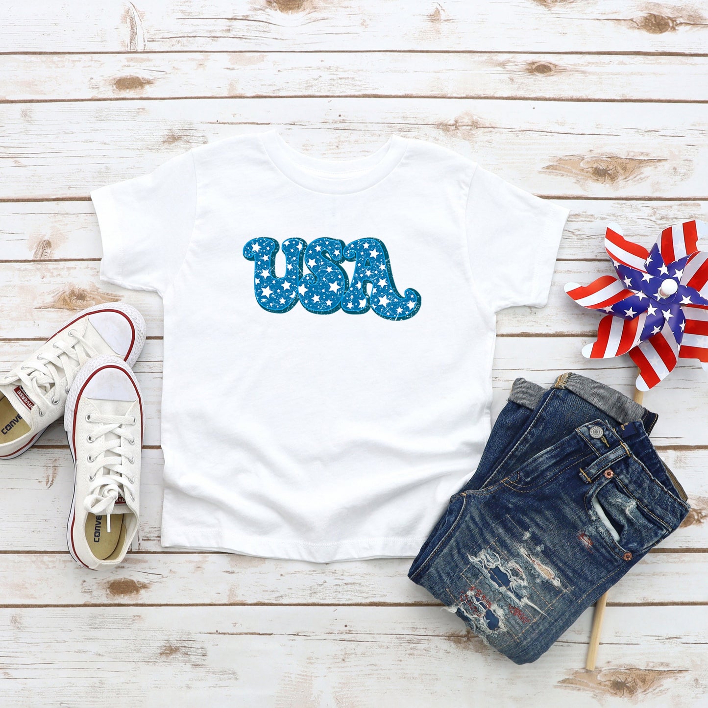 USA Bold Stars | Youth Short Sleeve Crew Neck