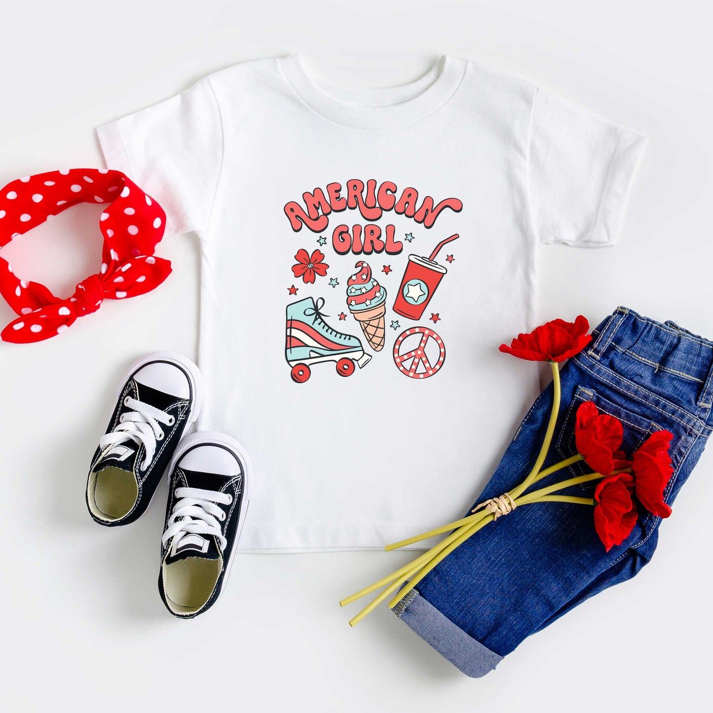 American Girl Ice Cream | Toddler Graphic Short Sleeve Tee