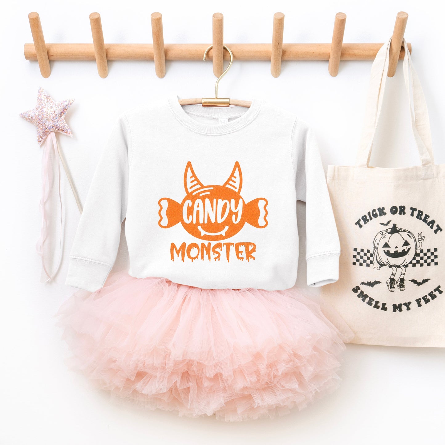 Candy Monster Horns Glitter | Toddler Graphic Sweatshirt