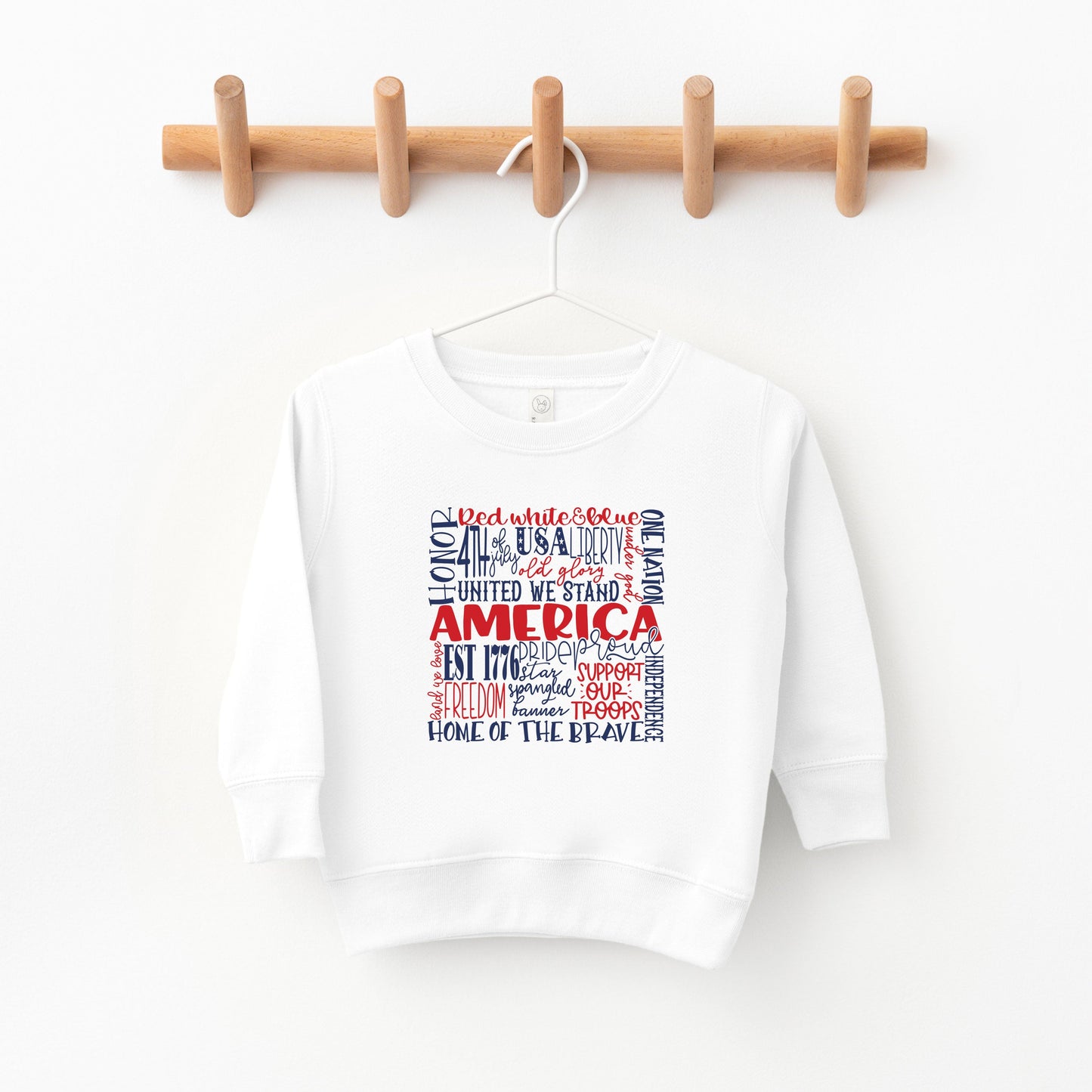 America Words Colorful | Toddler Sweatshirt