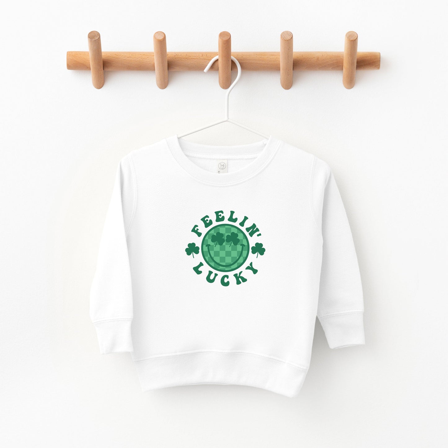 Feelin Lucky Checkered Smiley Face | Toddler Sweatshirt