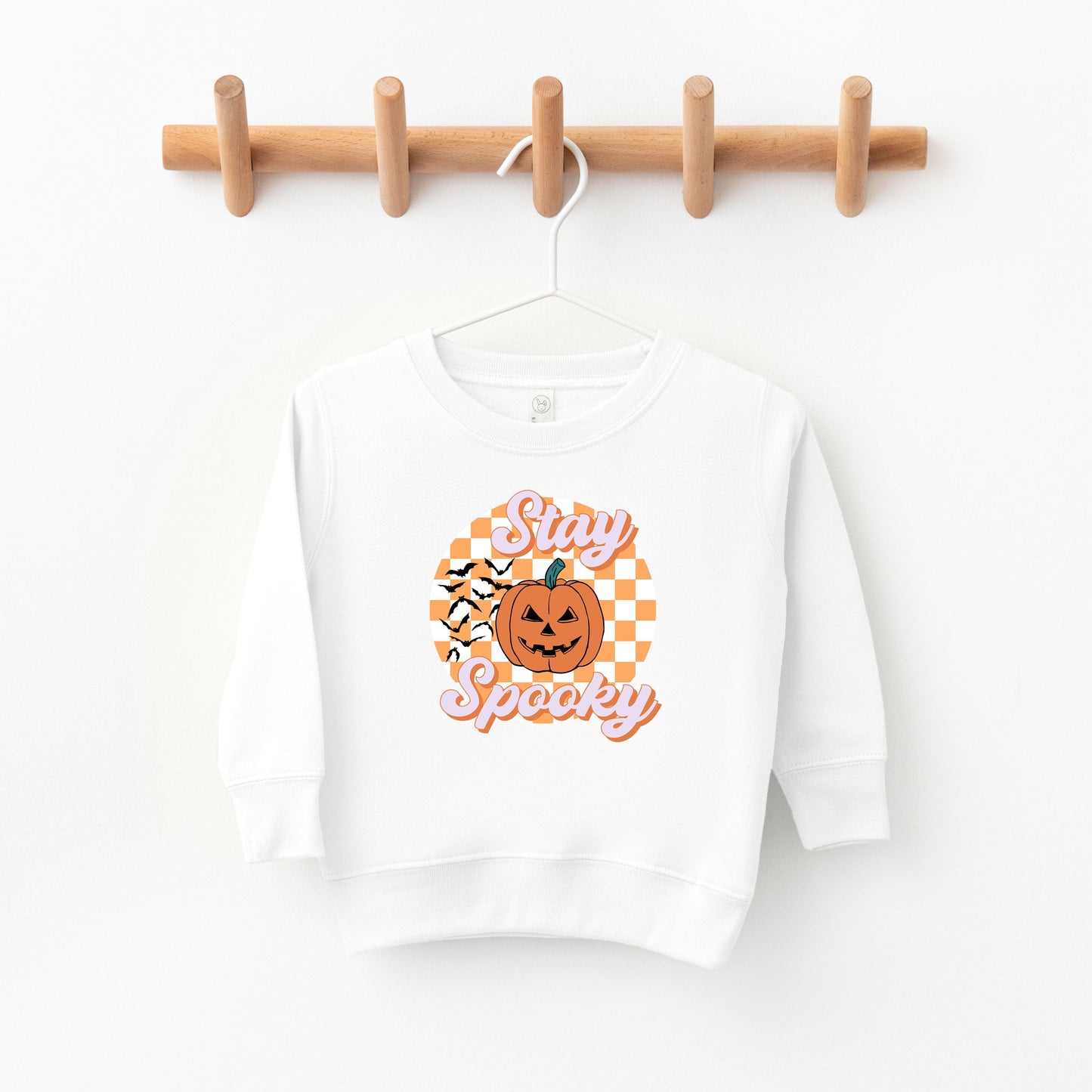 Stay Spooky Bats Checkered | Toddler Graphic Sweatshirt