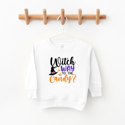 Witch Way To The Candy | Toddler Graphic Sweatshirt