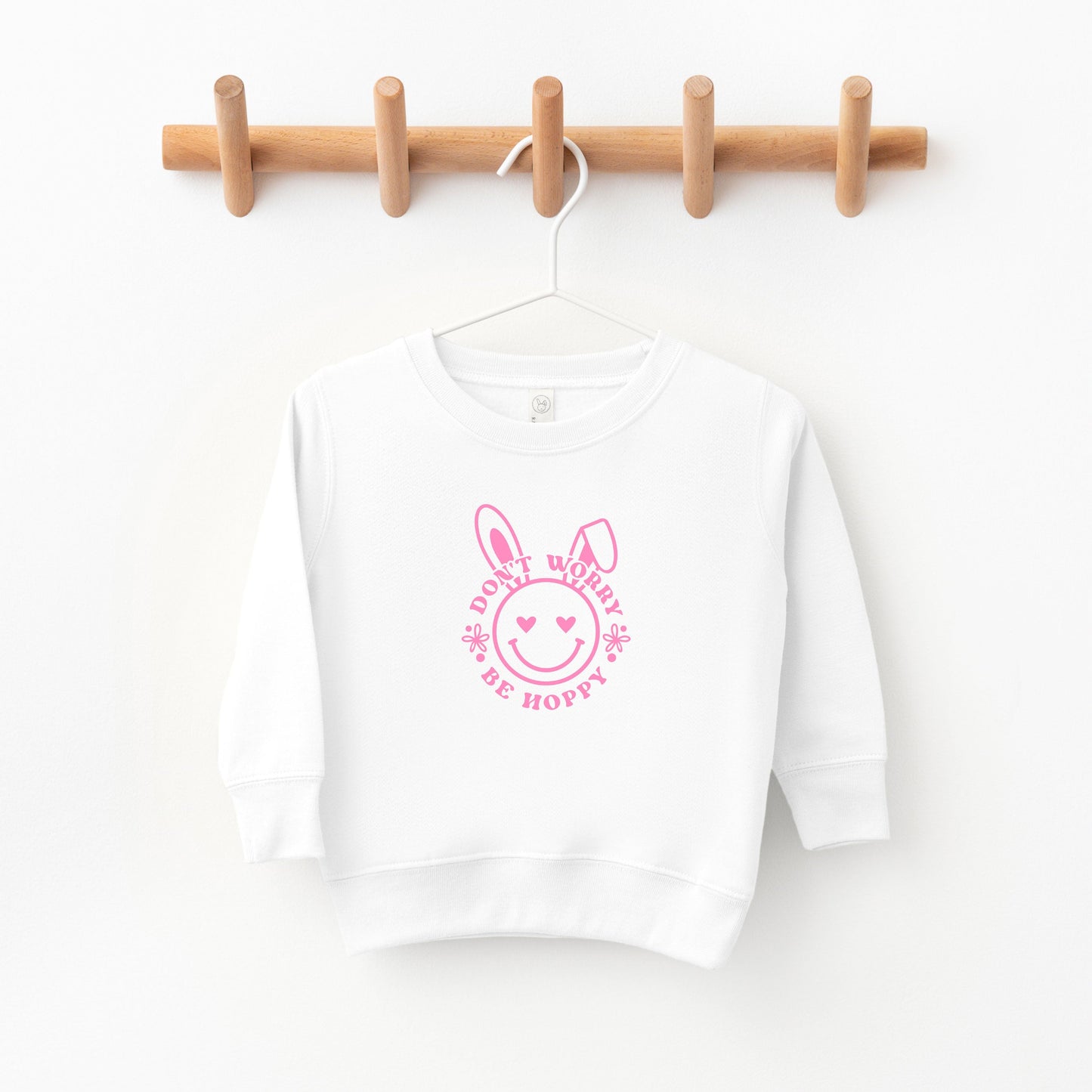 Don't Worry Be Hoppy Smiley Bunny | Toddler Sweatshirt