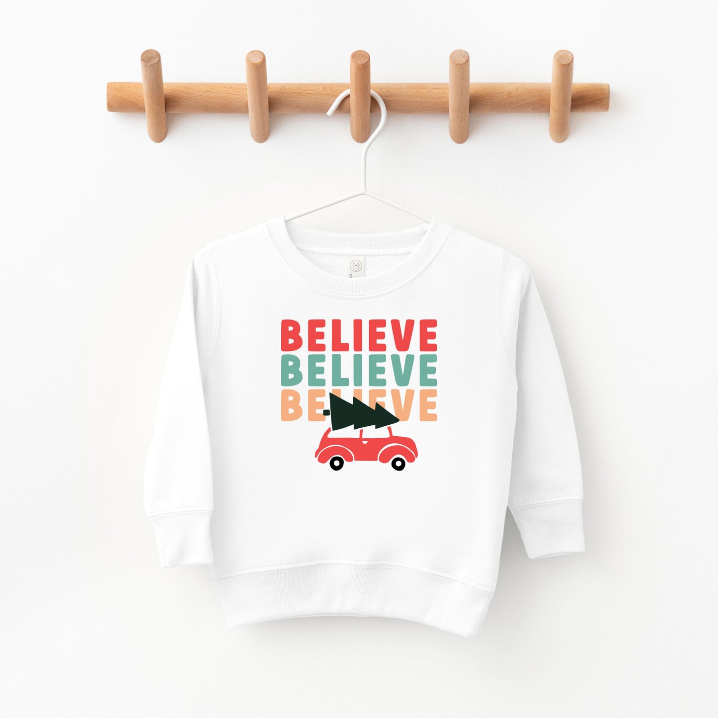 Believe Stacked Car | Toddler Sweatshirt