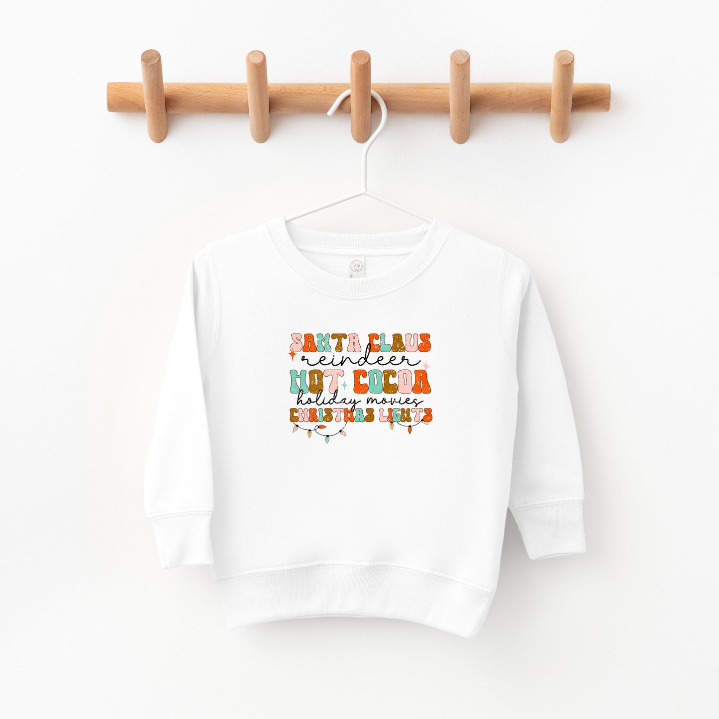 Santa Cocoa Christmas Lights | Toddler Sweatshirt
