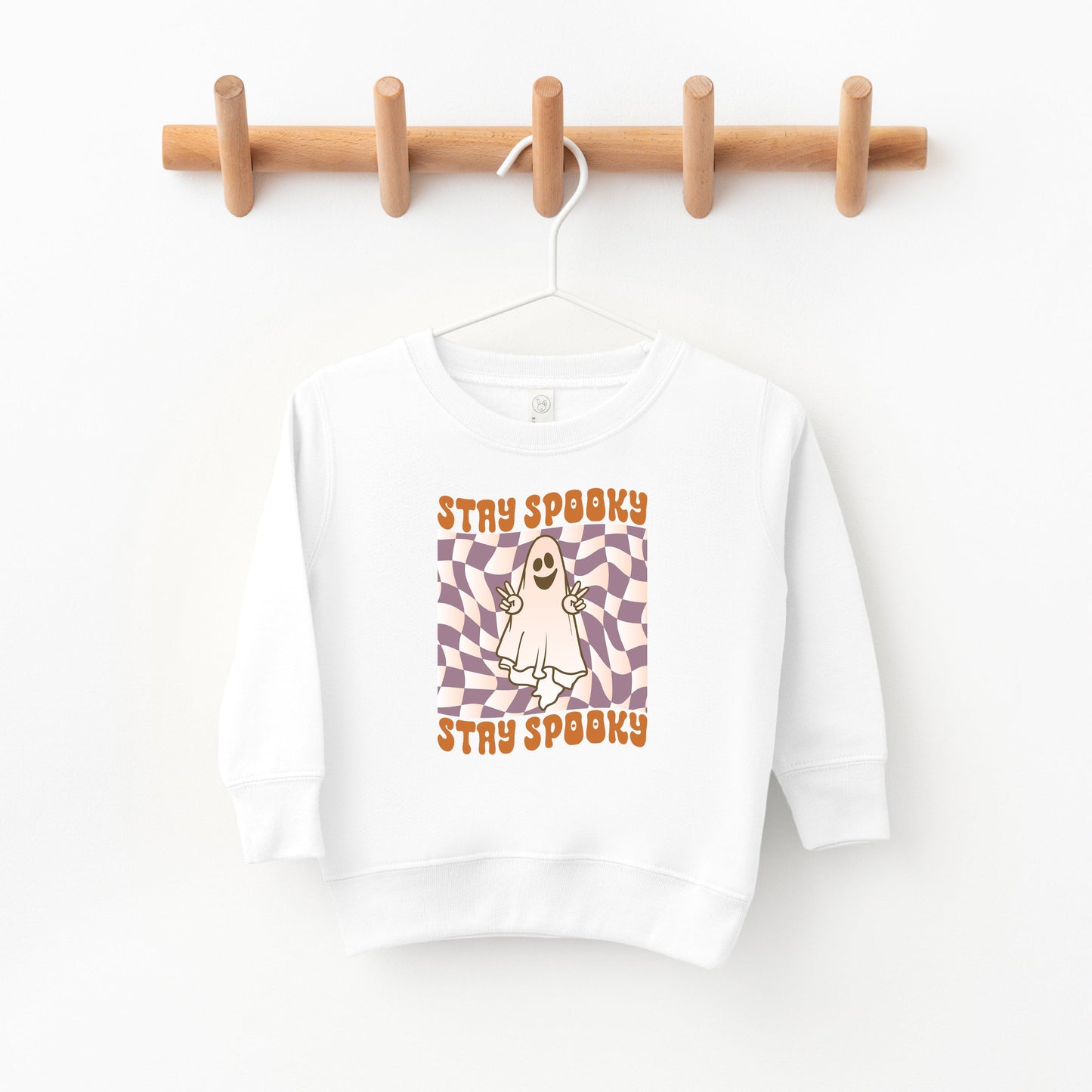 Checkered Stay Spooky Ghost | Toddler Sweatshirt