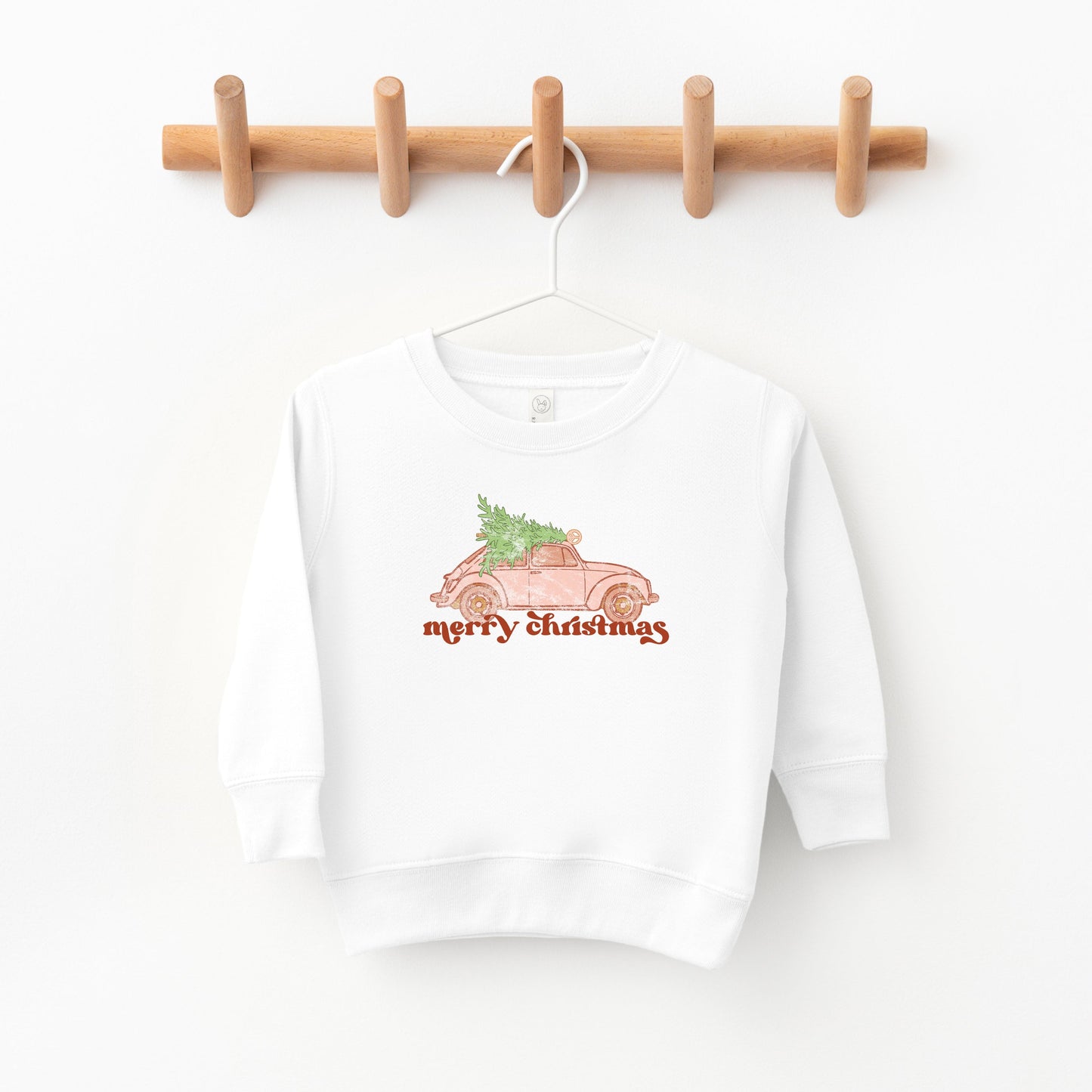 Merry Christmas Pink Car | Toddler Sweatshirt