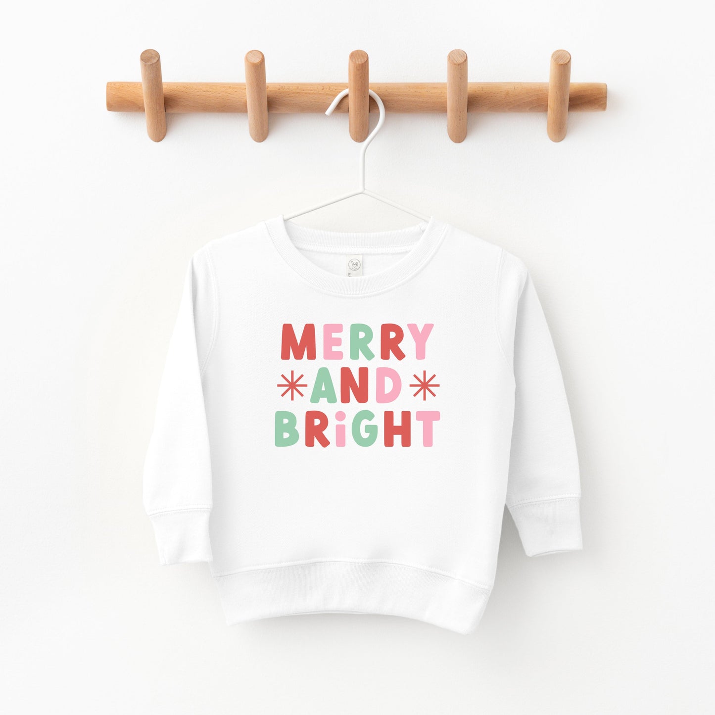 Retro Merry And Bright Stars | Toddler Sweatshirt
