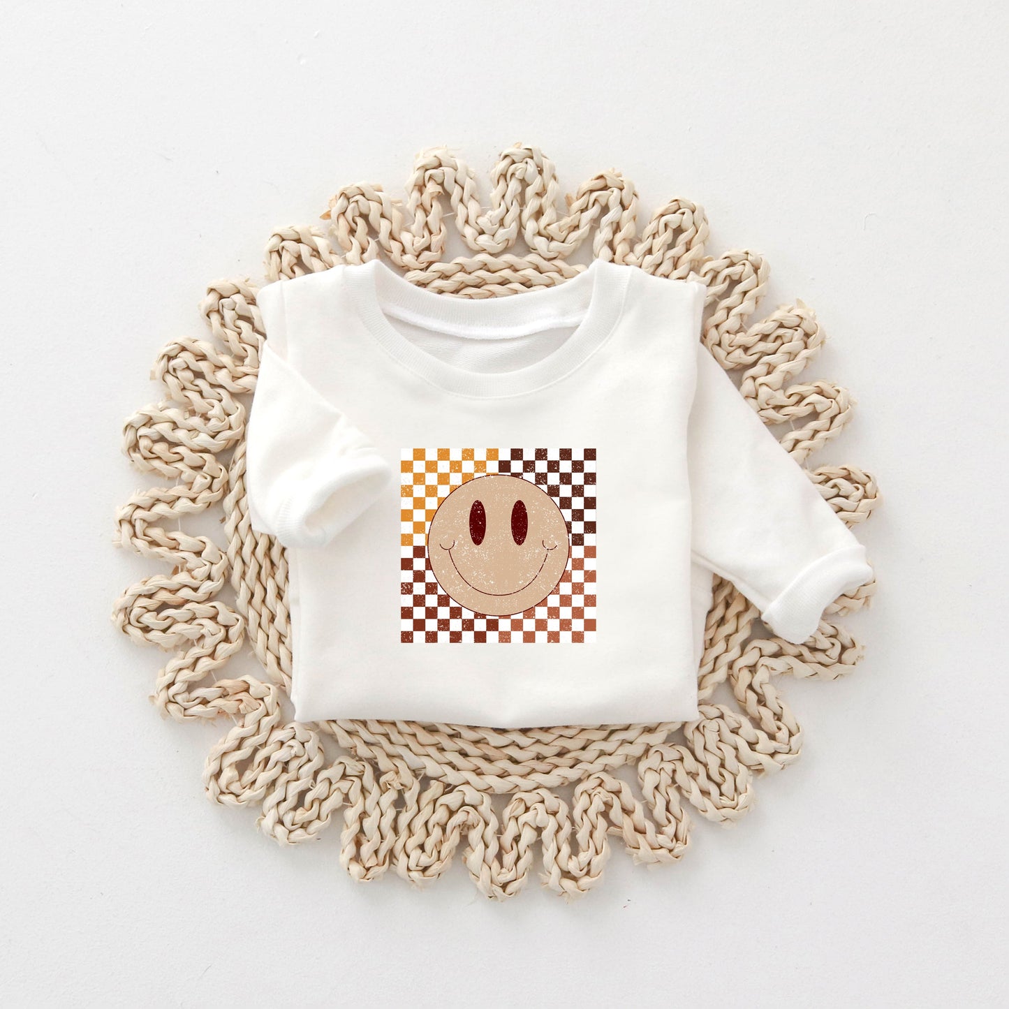 Fall Checkered Smiley | Toddler Sweatshirt