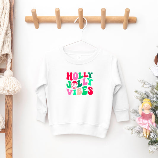 Holly Jolly Vibes Smile | Toddler Sweatshirt