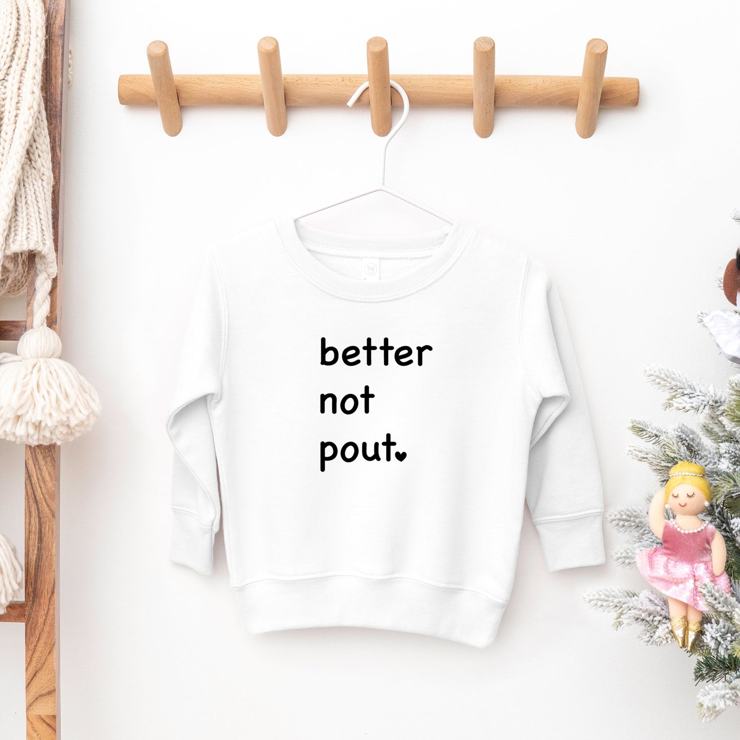 Better Not Pout Heart | Toddler Sweatshirt