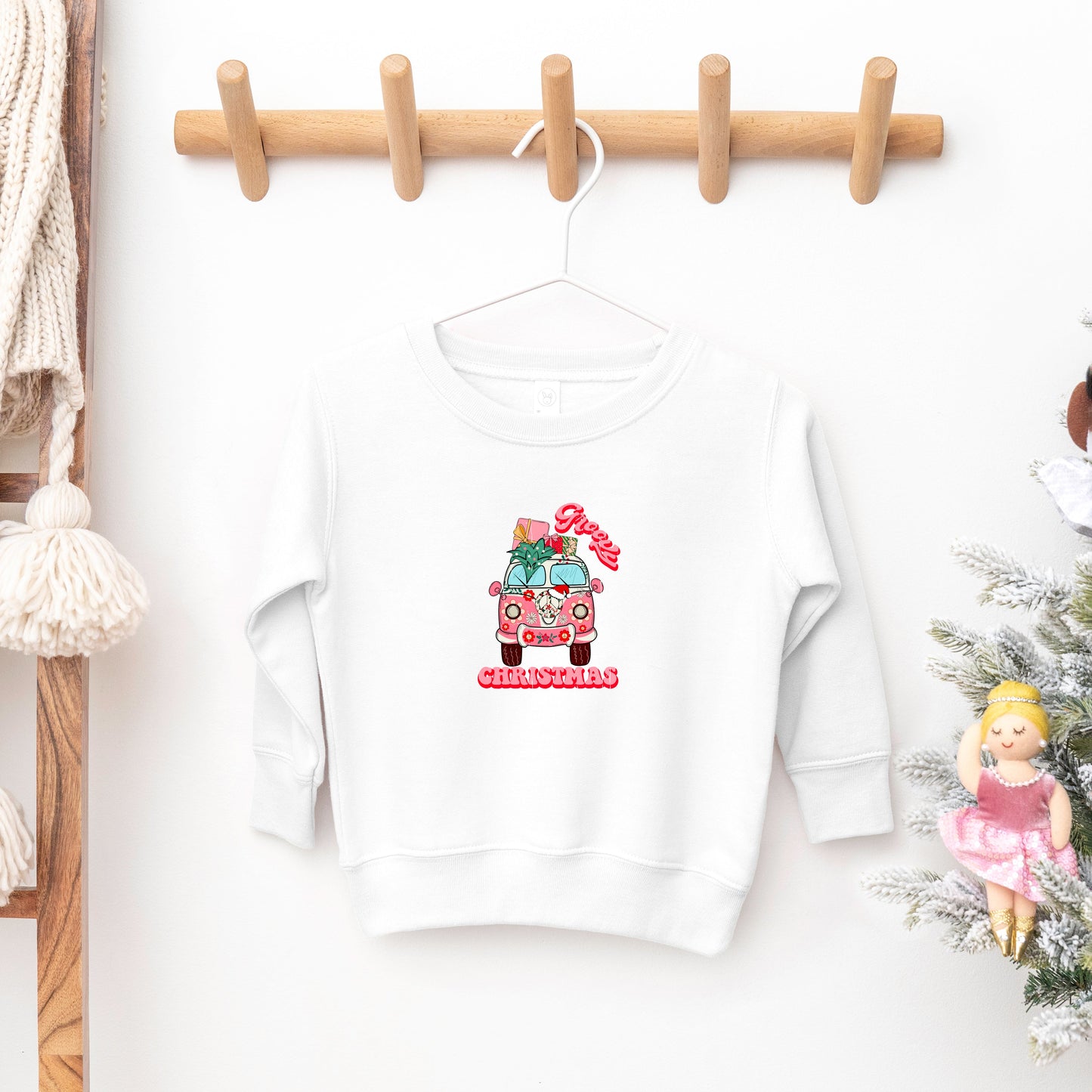 Retro Van Groovy Christmas | Toddler Sweatshirt