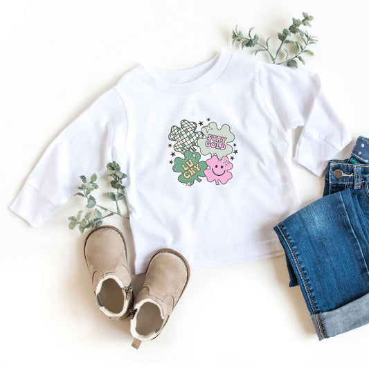 Stay Gold Lucky Shamrocks | Toddler Long Sleeve Tee