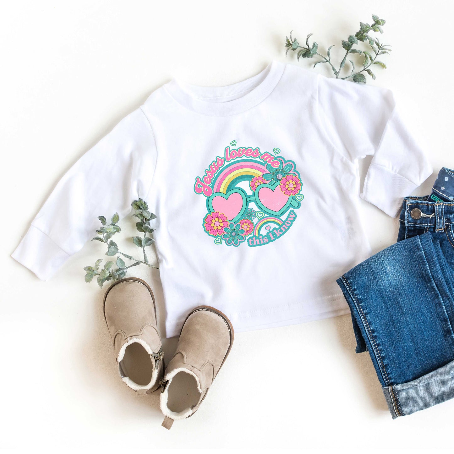 Jesus Loves Me Sunglasses | Toddler Long Sleeve Tee