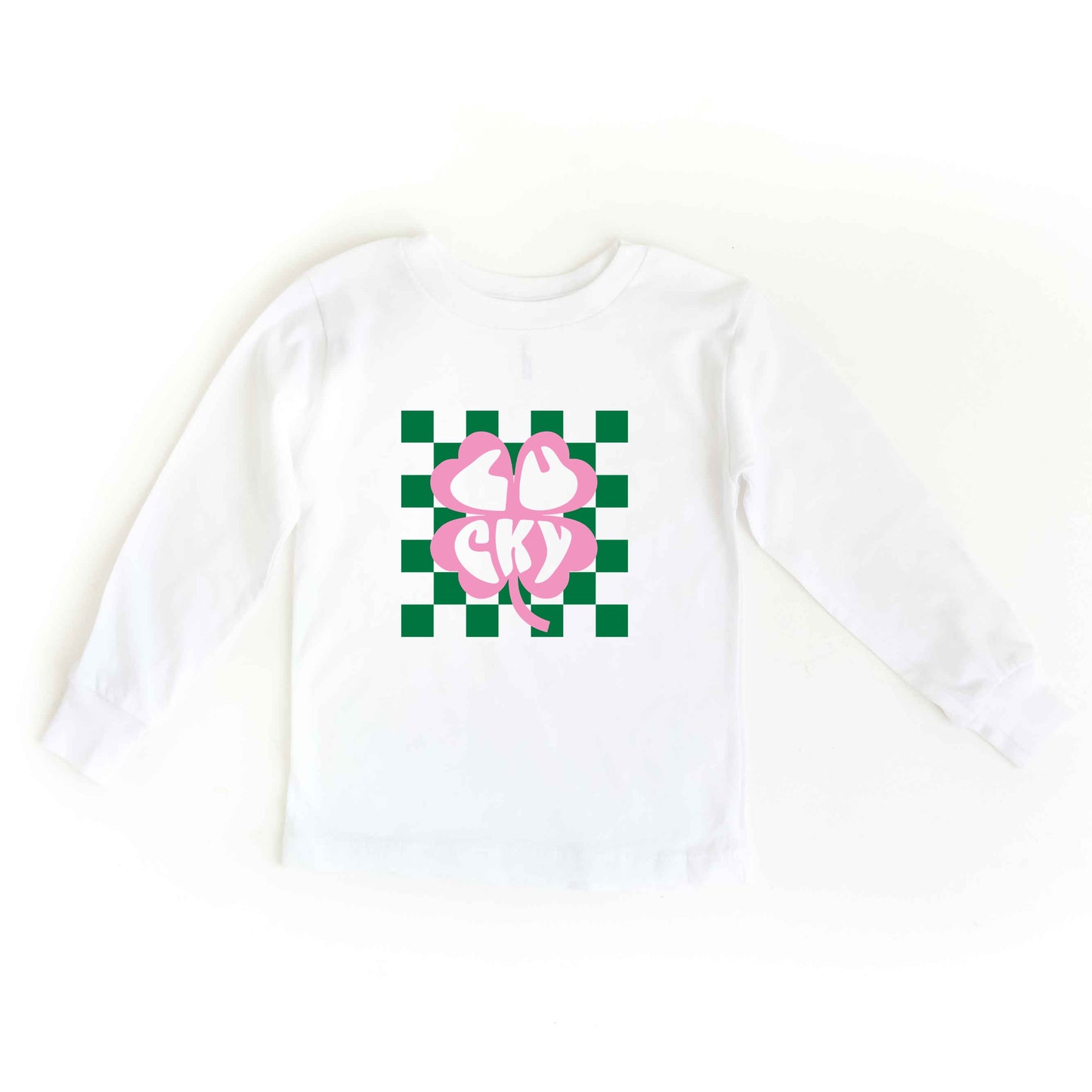 Lucky Clover Checkered | Toddler Long Sleeve Tee