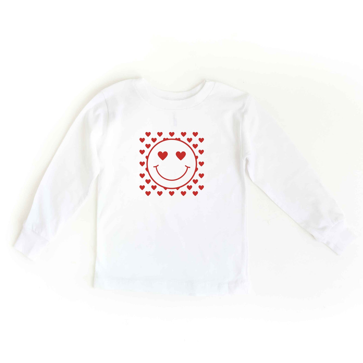 Smiley Face Hearts | Toddler Long Sleeve Tee