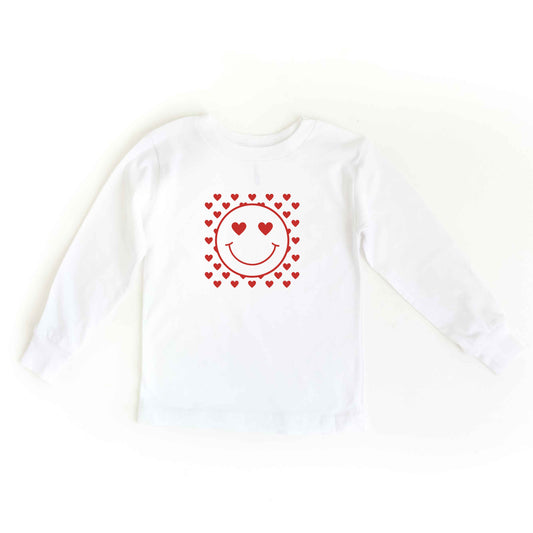 Smiley Face Hearts | Toddler Long Sleeve Tee