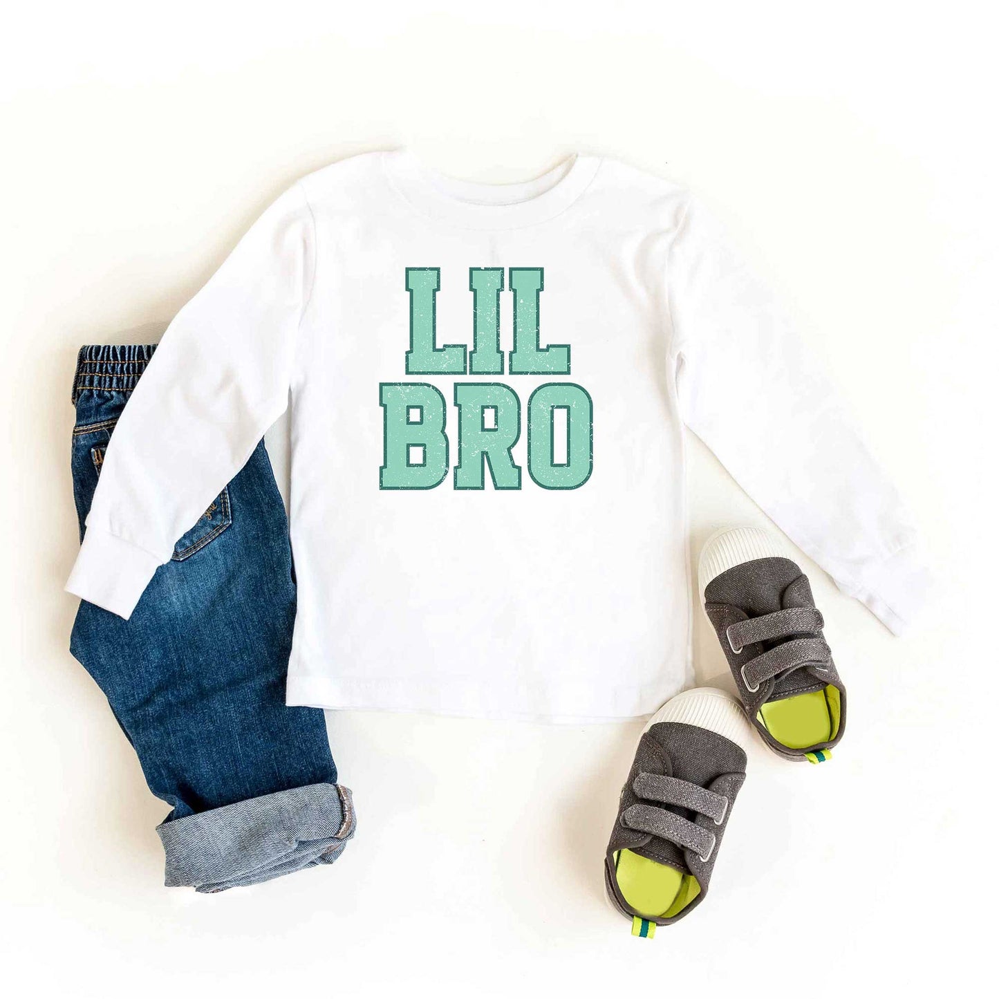 Lil Bro Distressed | Youth Long Sleeve Tee