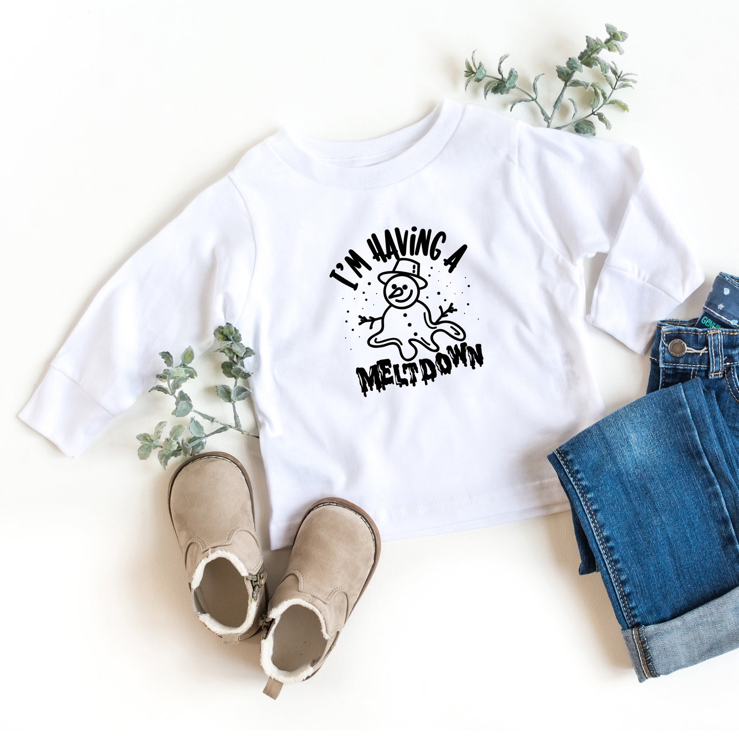 Having A Meltdown Snowman | Toddler Long Sleeve Tee