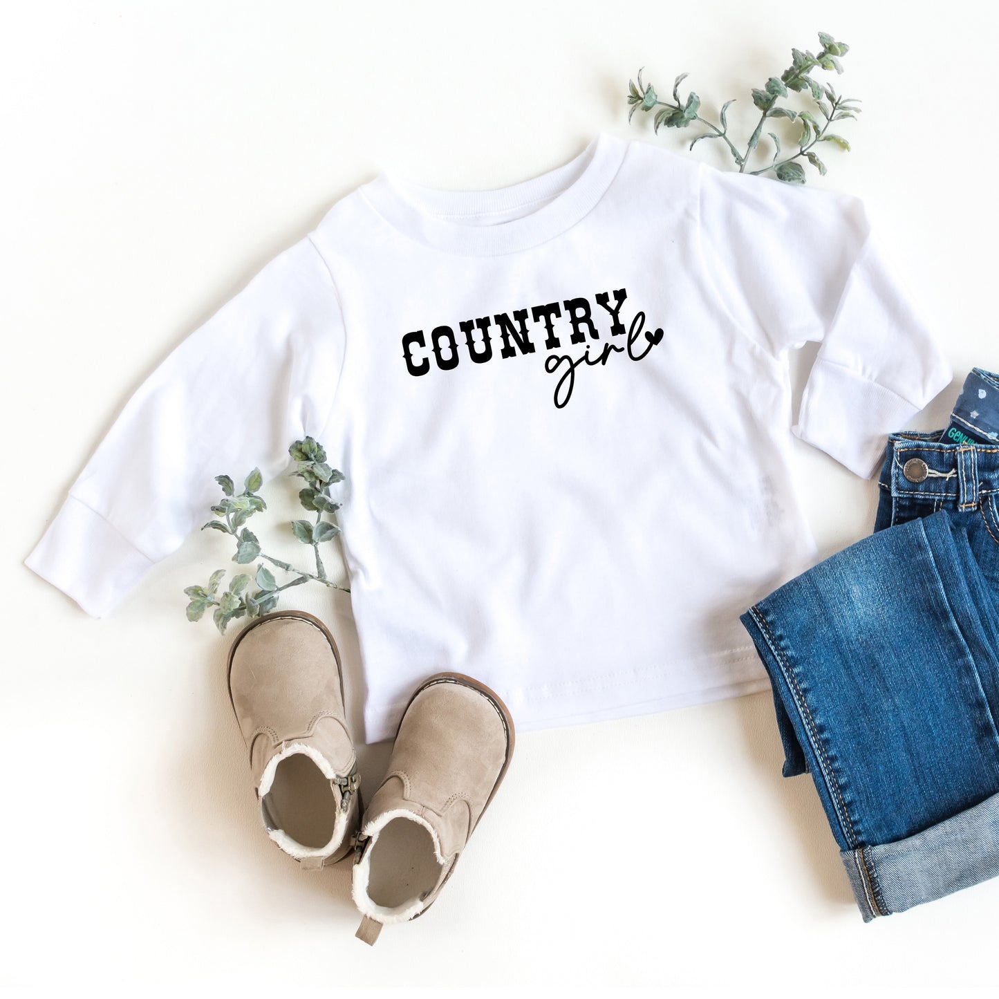 Country Girl Heart | Youth Long Sleeve Tee