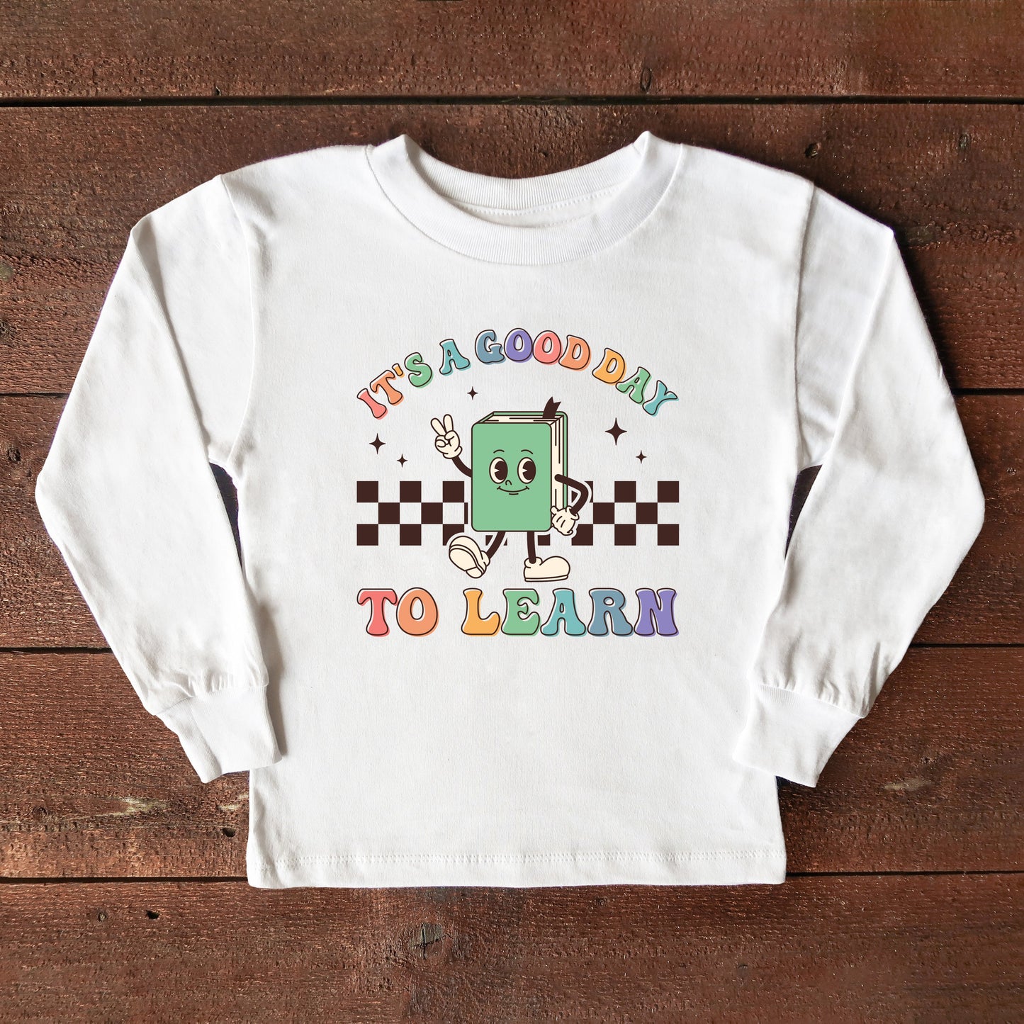 It's A Good Day To Learn Checkered | Youth Graphic Long Sleeve Tee