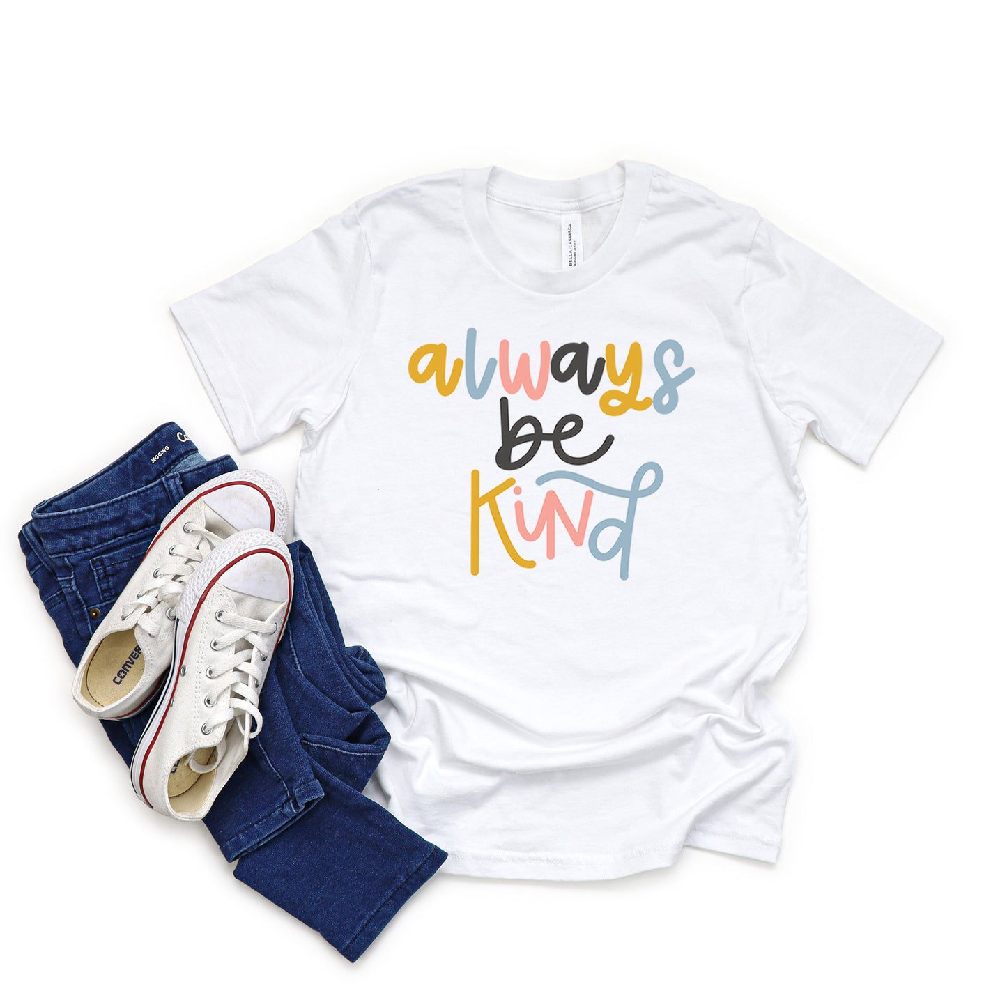 Always Be Kind Colorful | Youth Short Sleeve Crew Neck