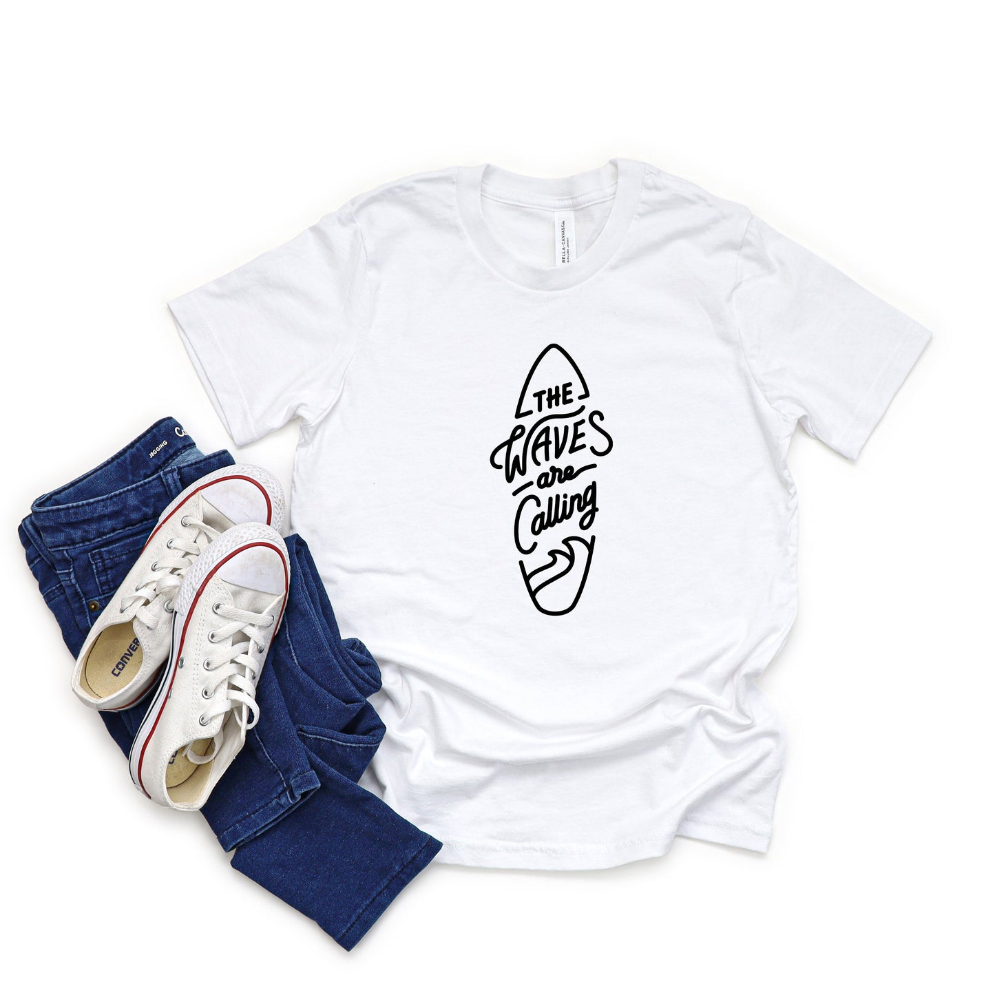 The Waves Are Calling Surf Board | Youth Short Sleeve Crew Neck