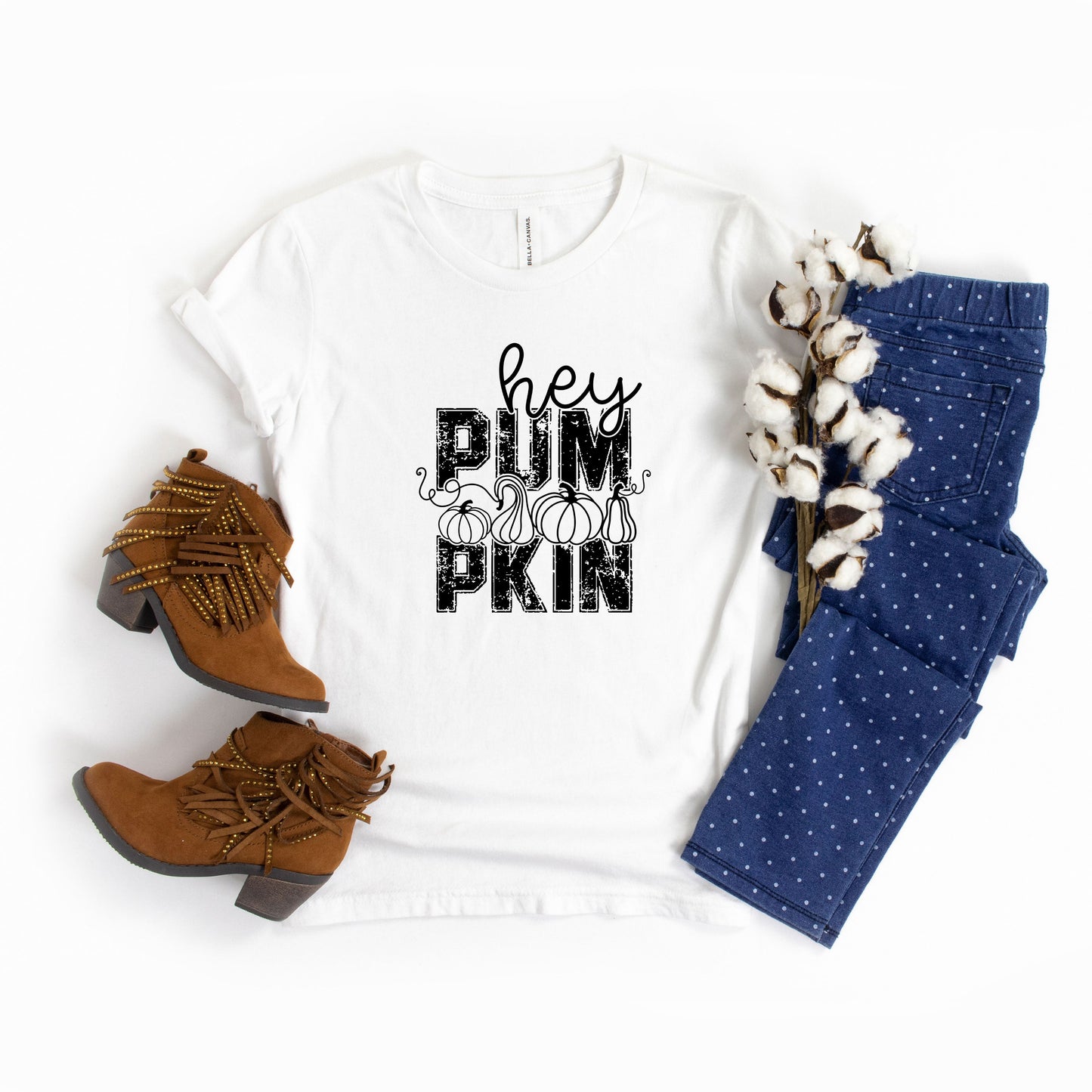 Hey Pumpkin Distressed | Youth Graphic Short Sleeve Tee